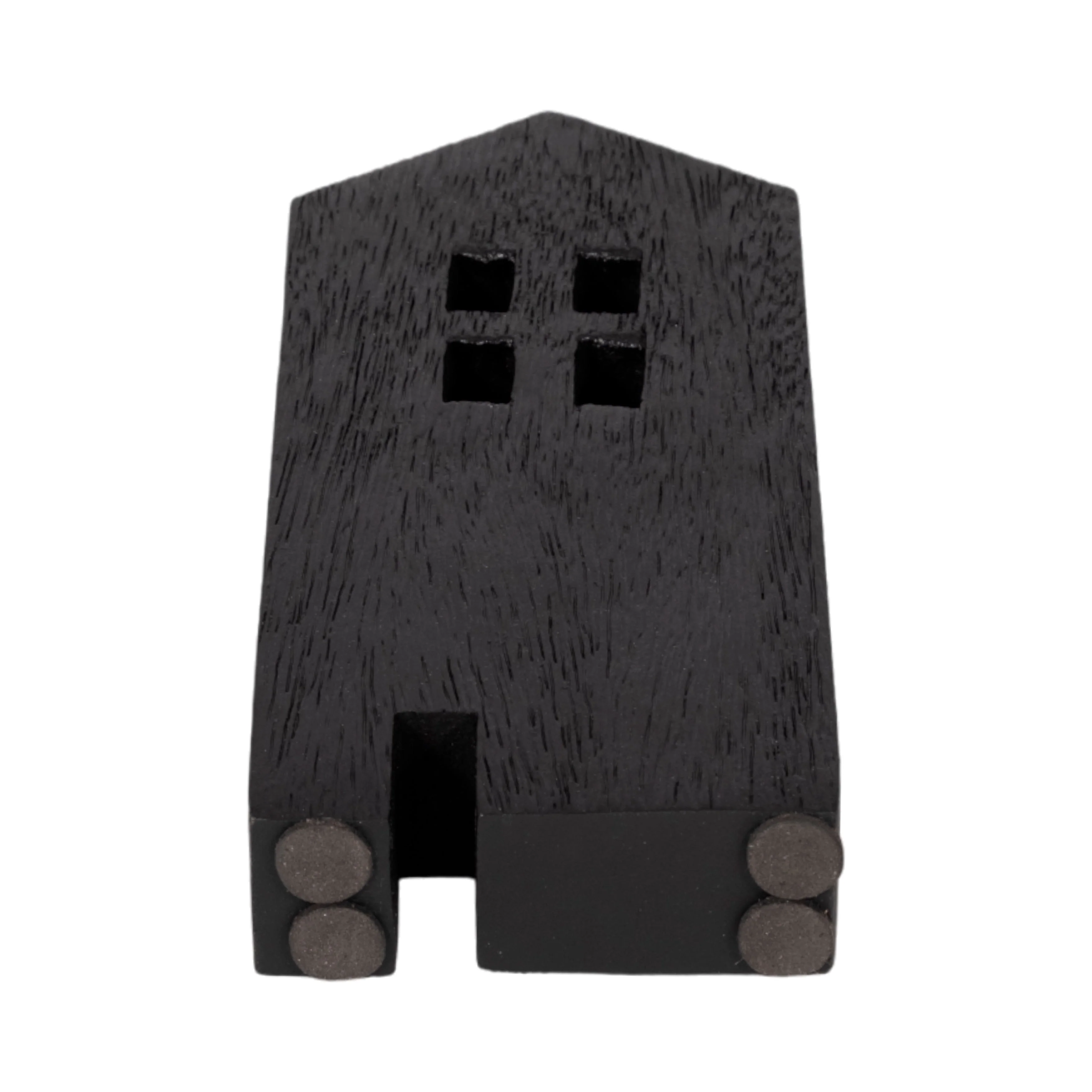 8" Wood House Decor, Black - Image 16