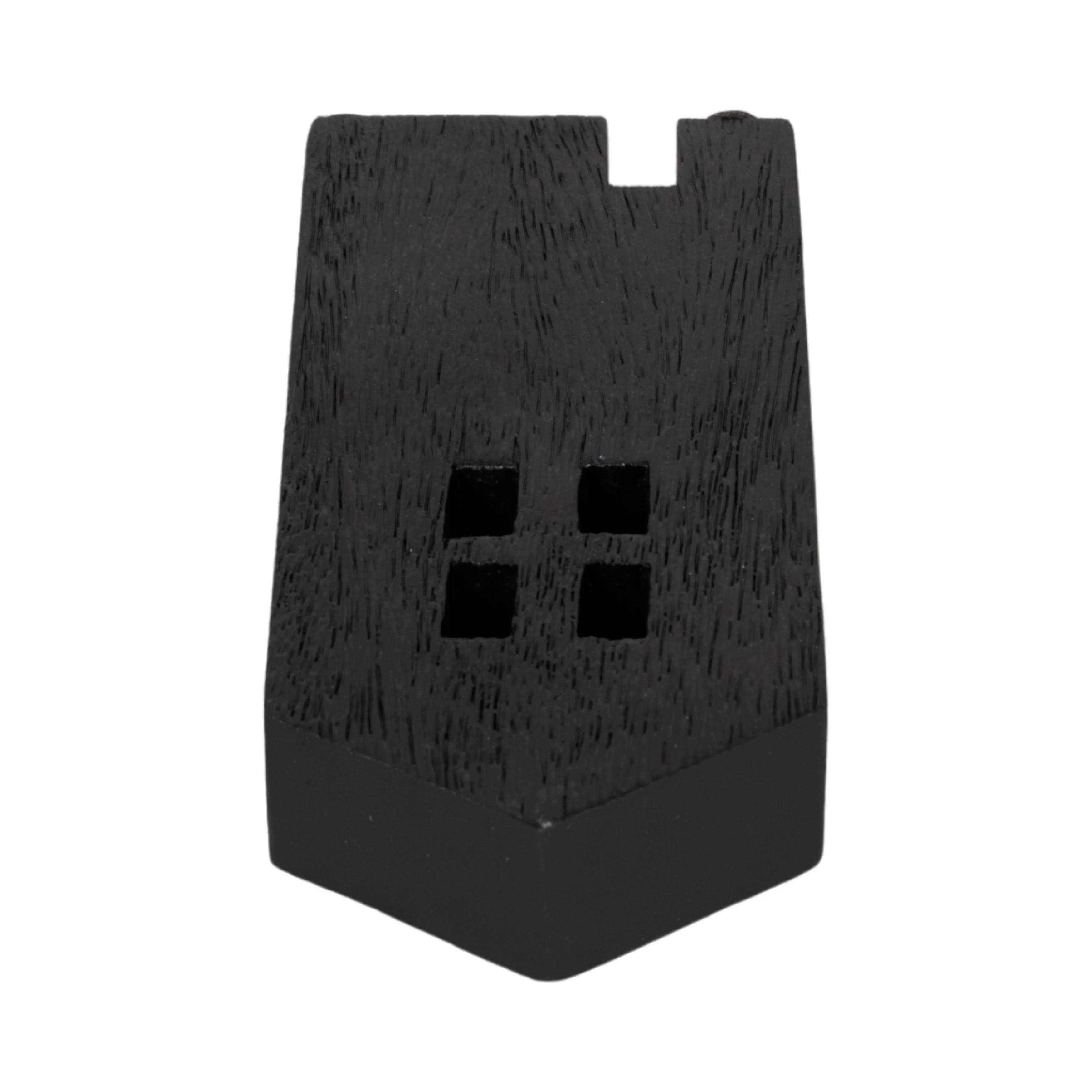 8" Wood House Decor, Black - Image 6