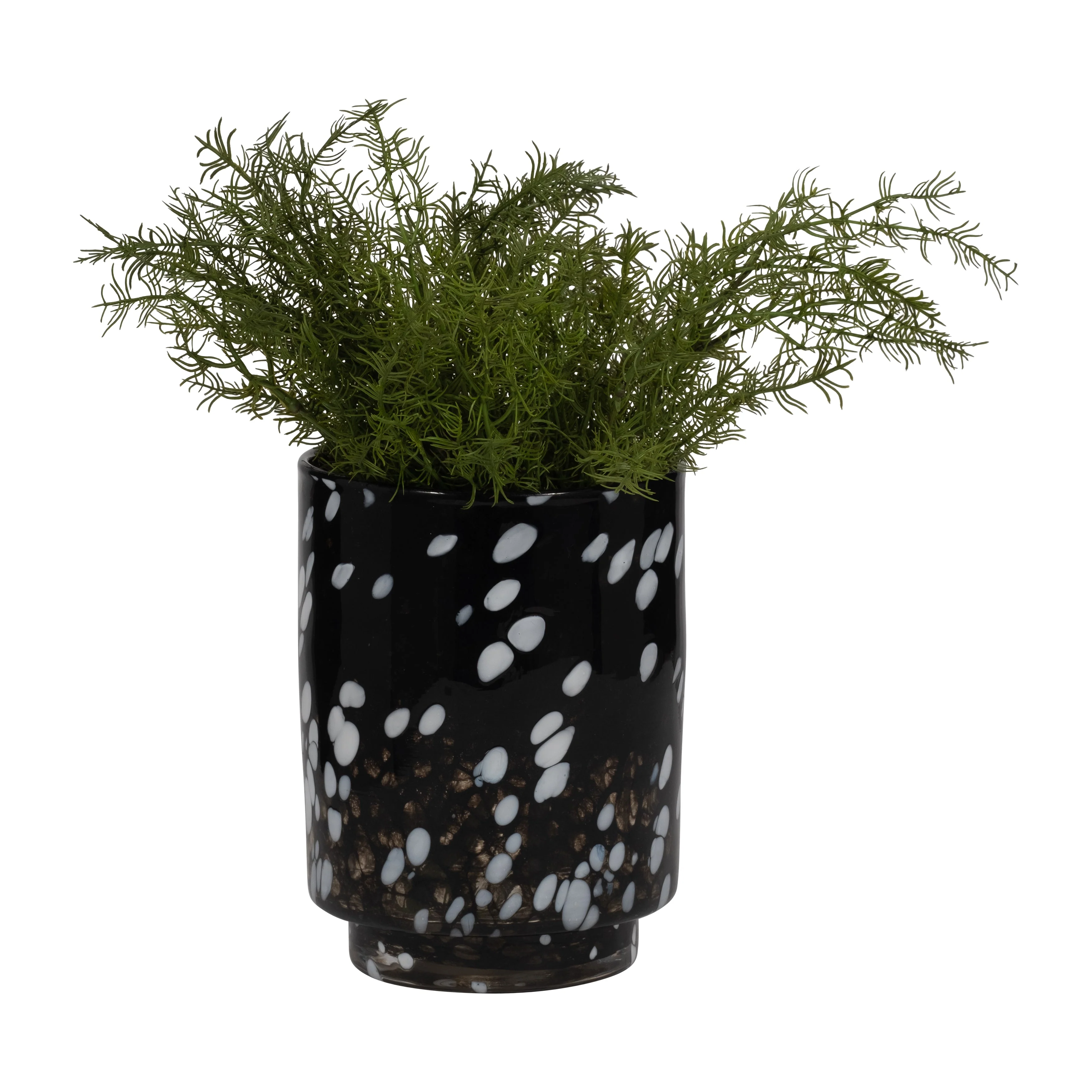 9" Hennie Medium Black & White Glass Vase - Image 2