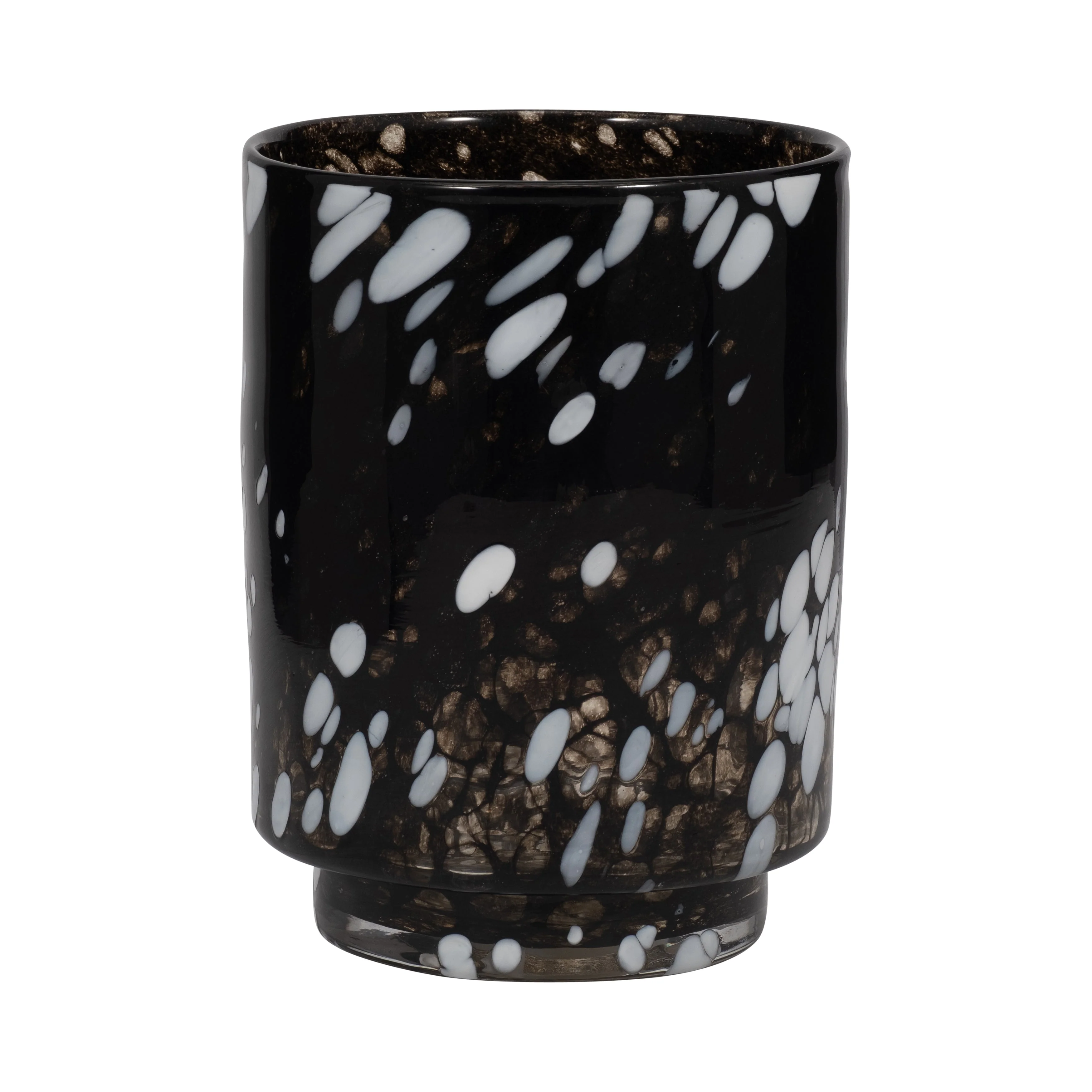 9" Hennie Medium Black & White Glass Vase - Image 4
