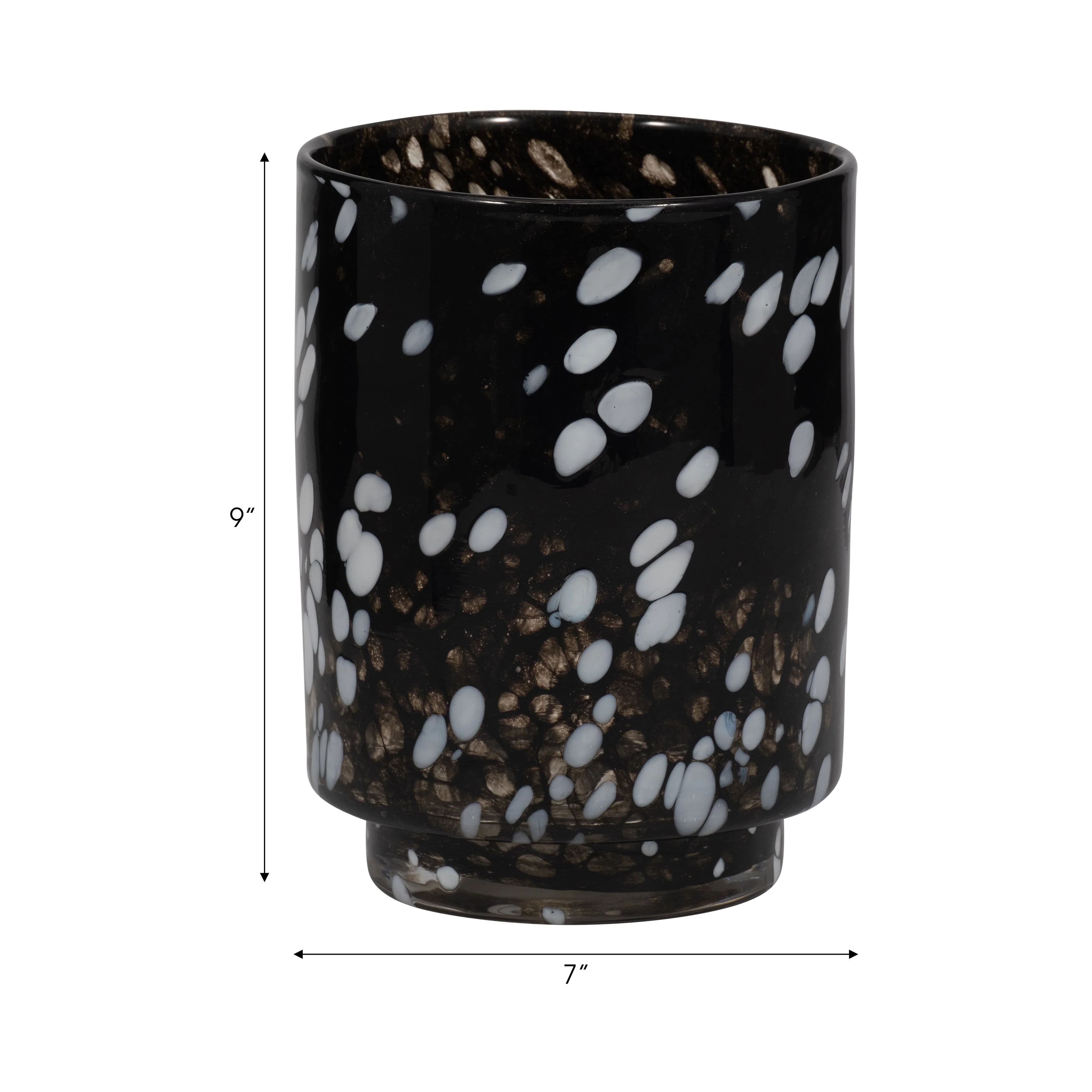 9" Hennie Medium Black & White Glass Vase - Image 8