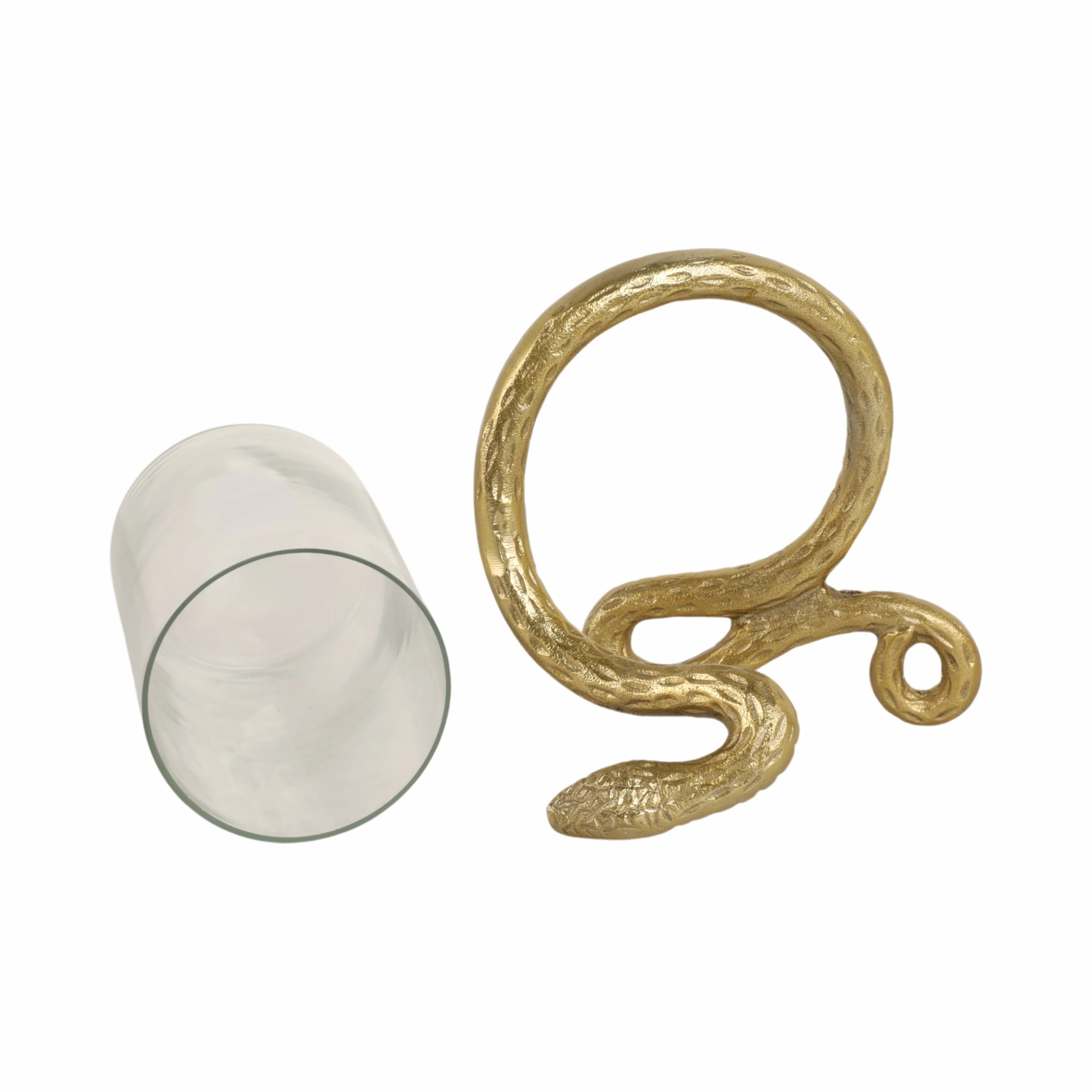 9" Snake Around Pillar Holder, Gold - Image 8