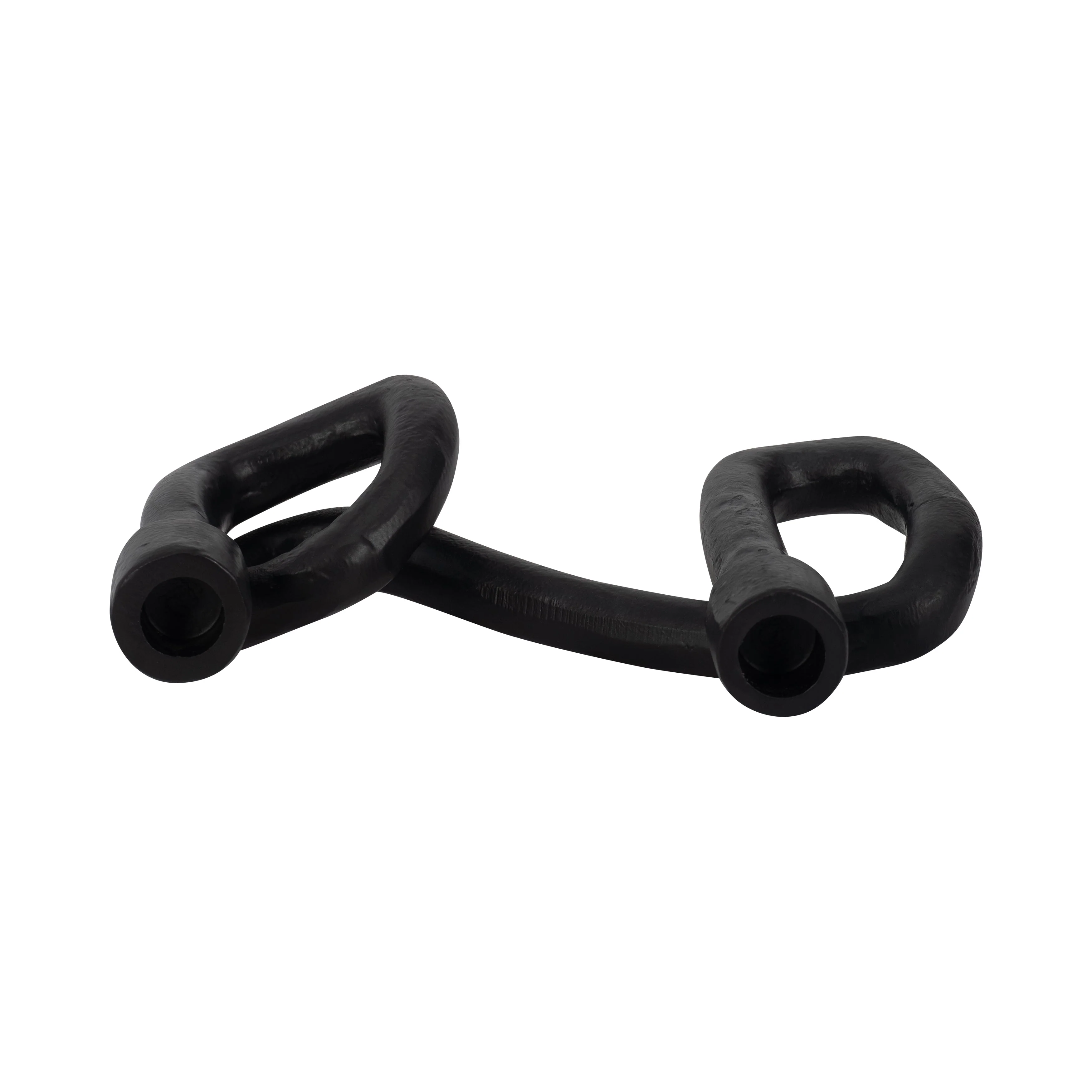 9" Swirled 2 Taper Candleholder, Black - Image 7