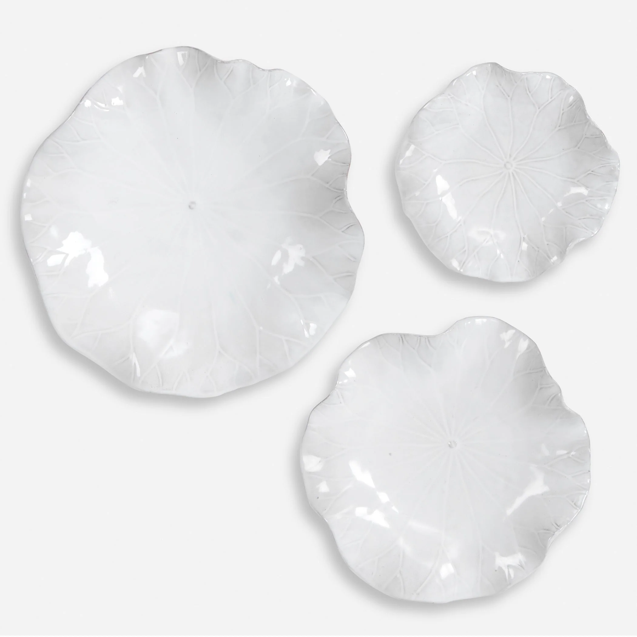 Abella Ceramic Wall Decor, S/3, White - Image 5
