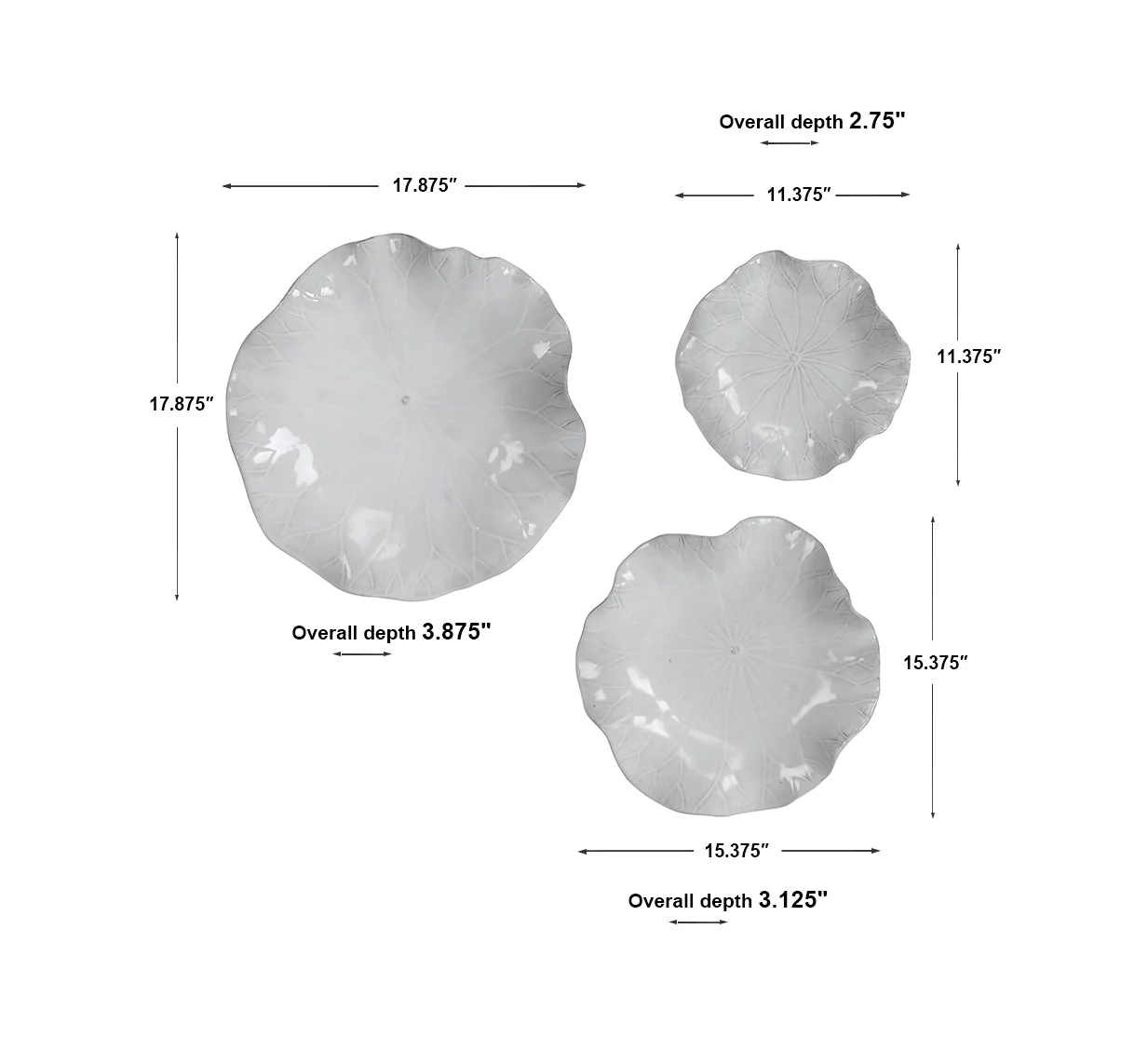 Abella Ceramic Wall Decor, S/3, White - Image 7