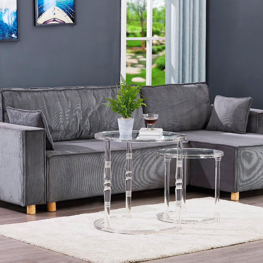 Acrylic side table sets YM-F0355-L/S - Image 2