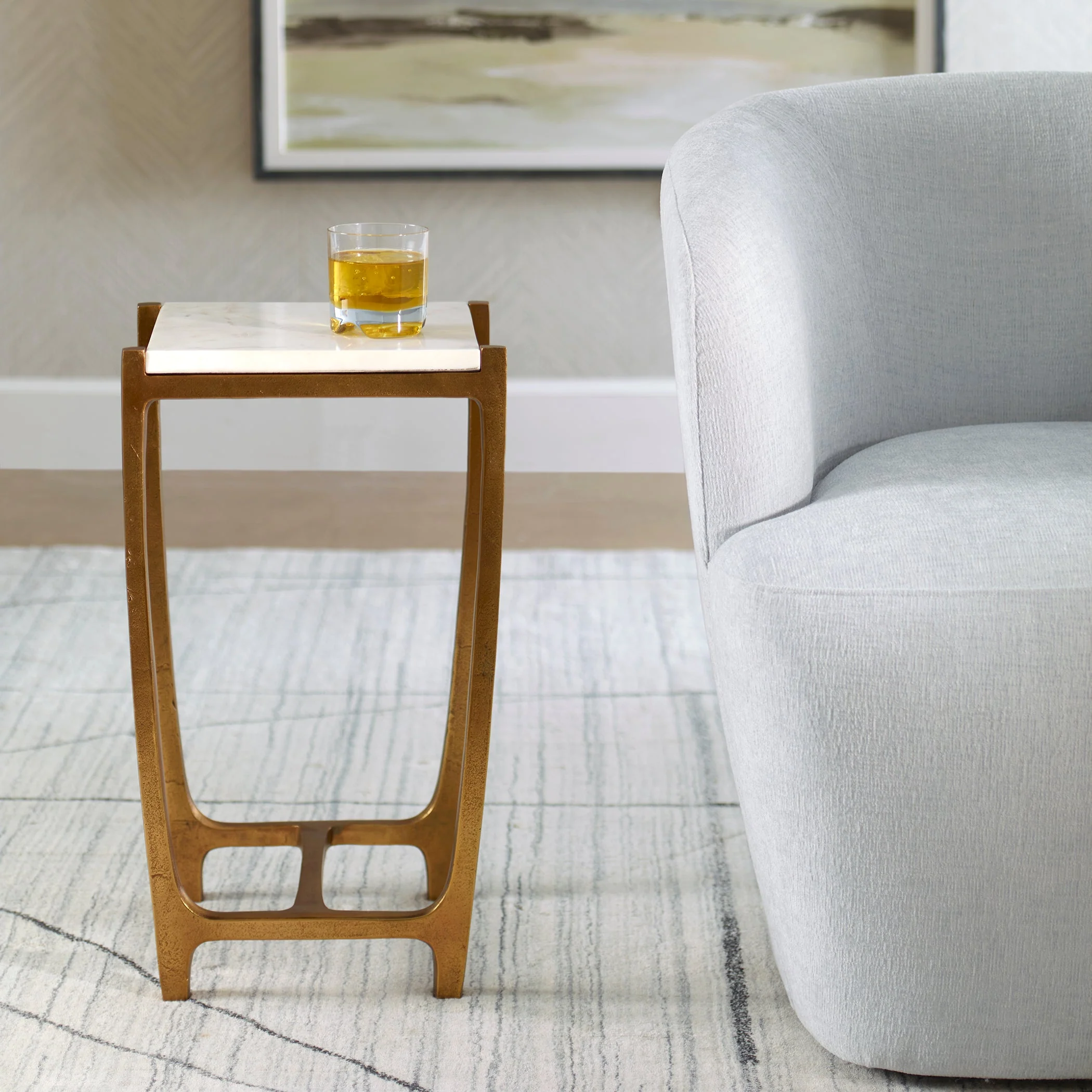 Affinity White Marble Accent Table - Image 2