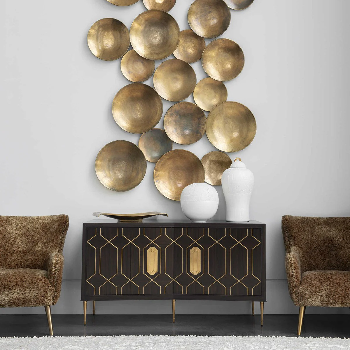 Aitana Metal Wall Decor, Antique Brass, S/3 - Image 3