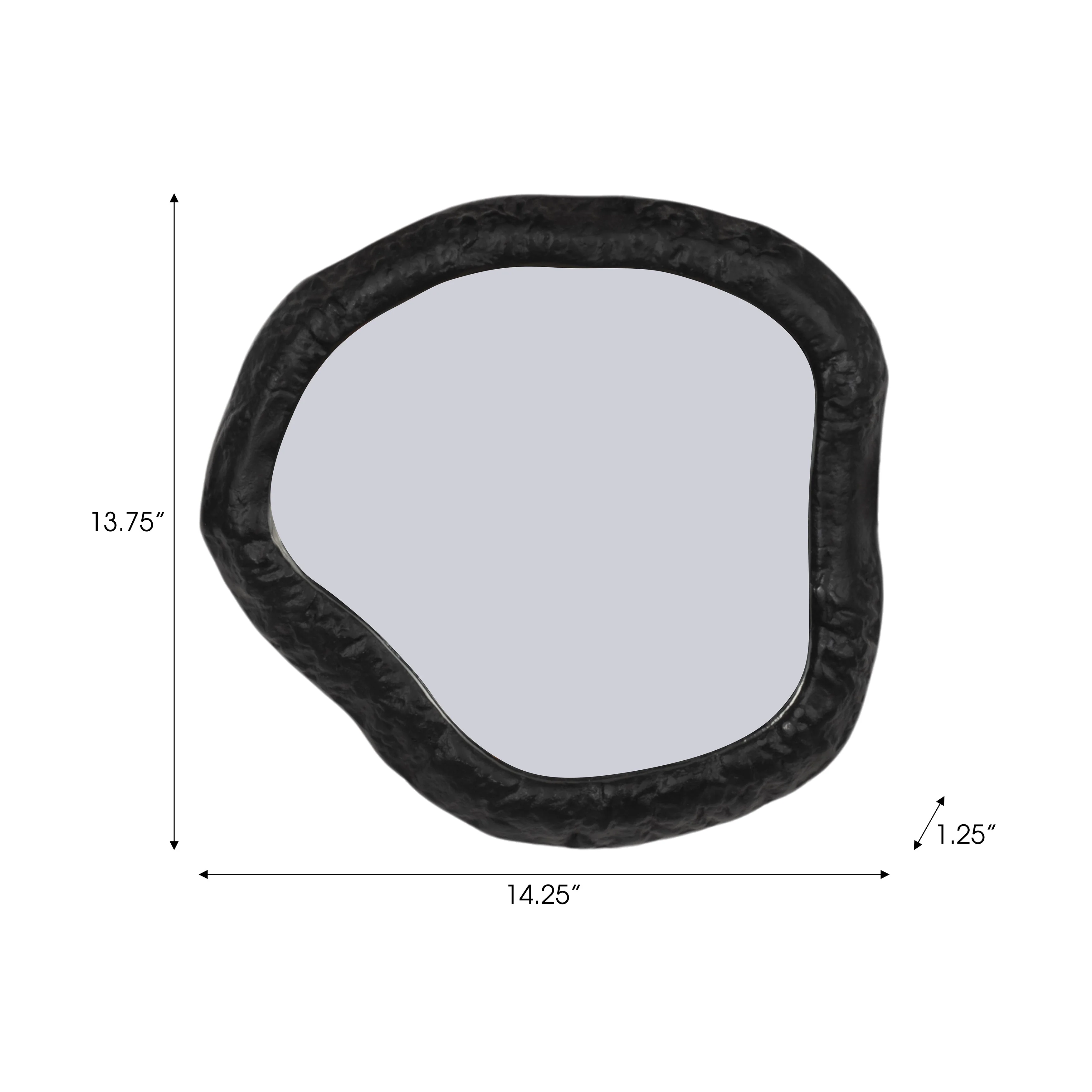 ALUM,14",HAMMERED OUTLINED MIRROR,MATTE BLACK - Image 5