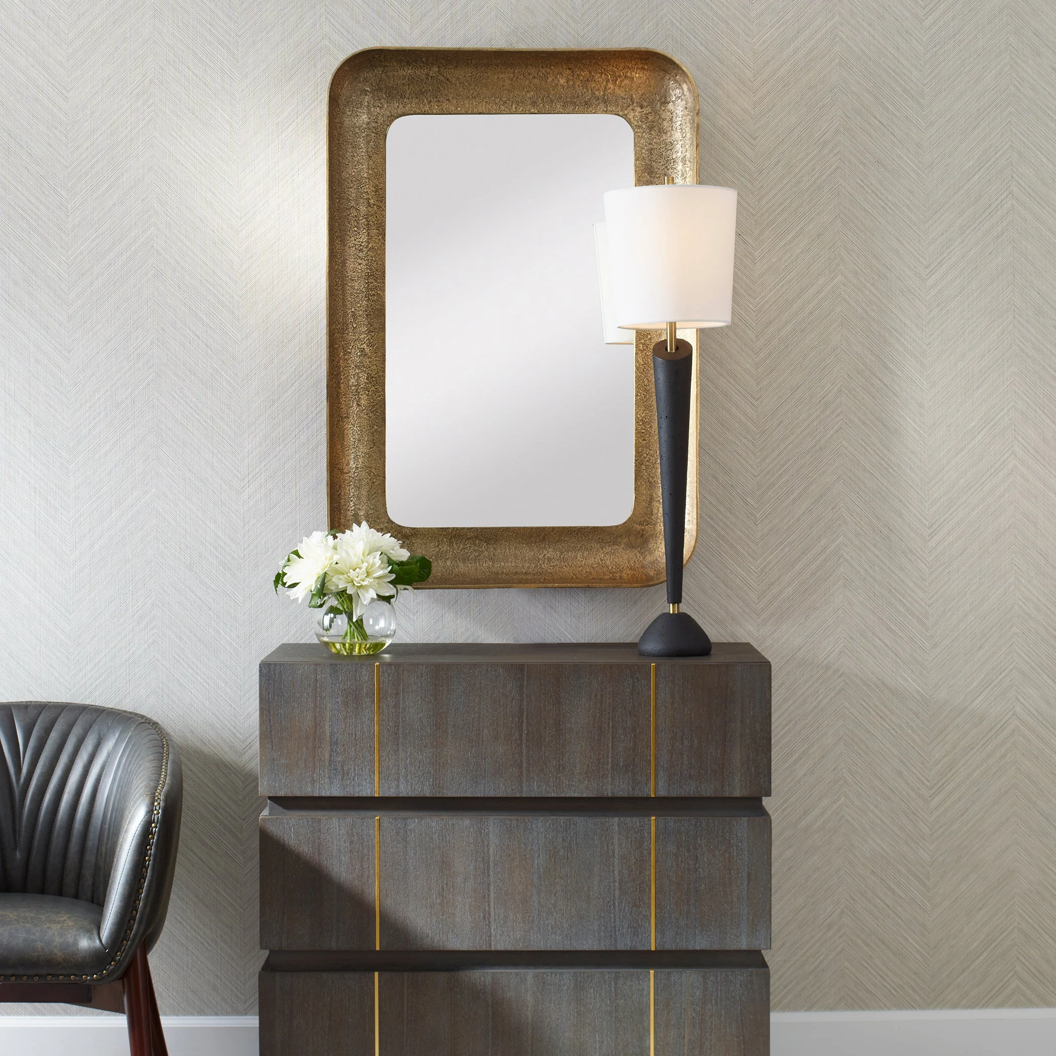 Alvaro Antique Brass Mirror - Image 2