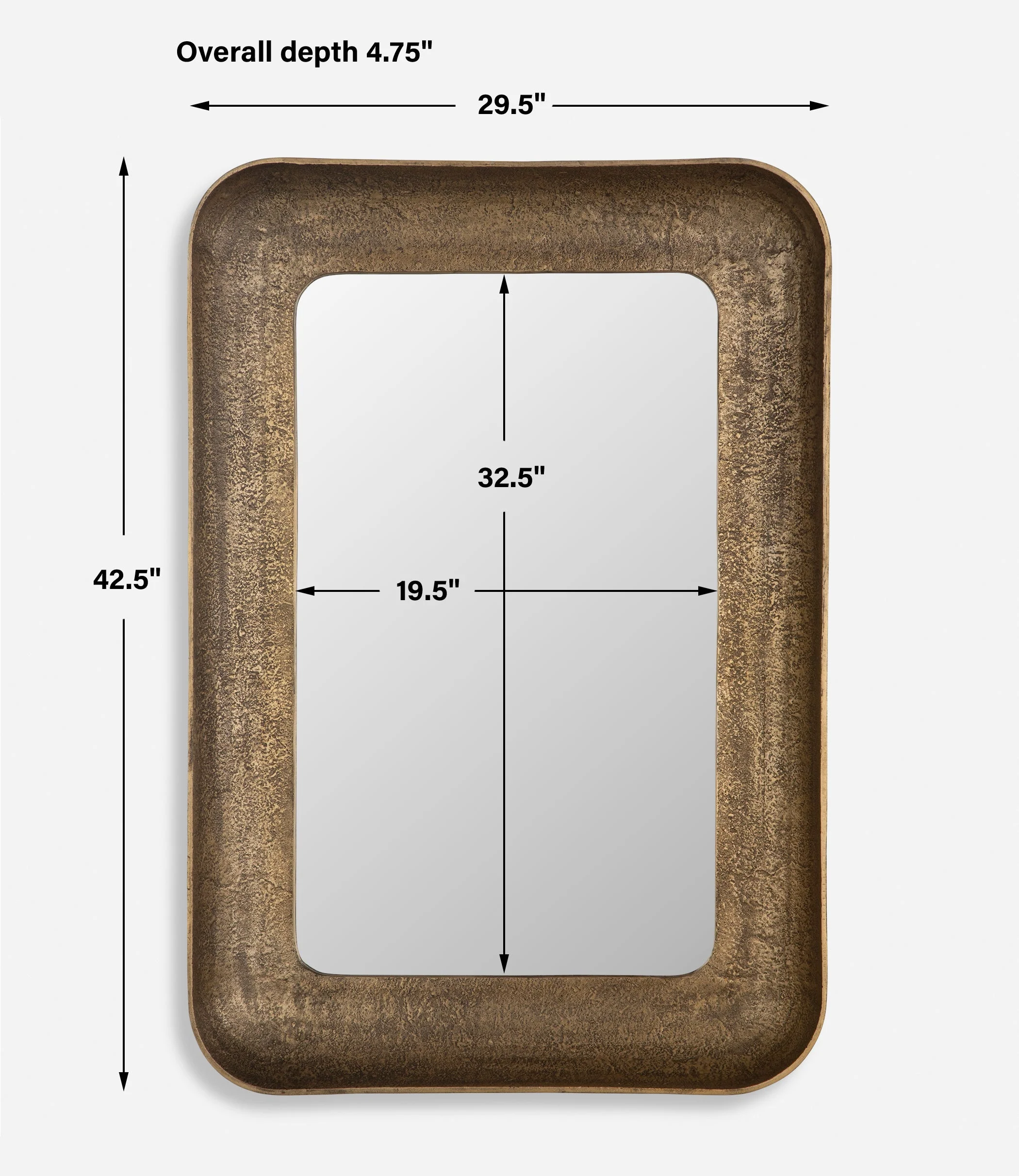 Alvaro Antique Brass Mirror - Image 3