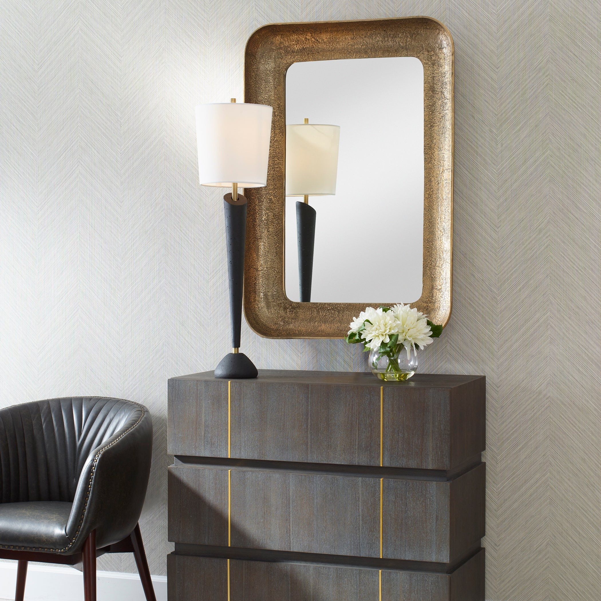 Alvaro Antique Brass Mirror - Image 4