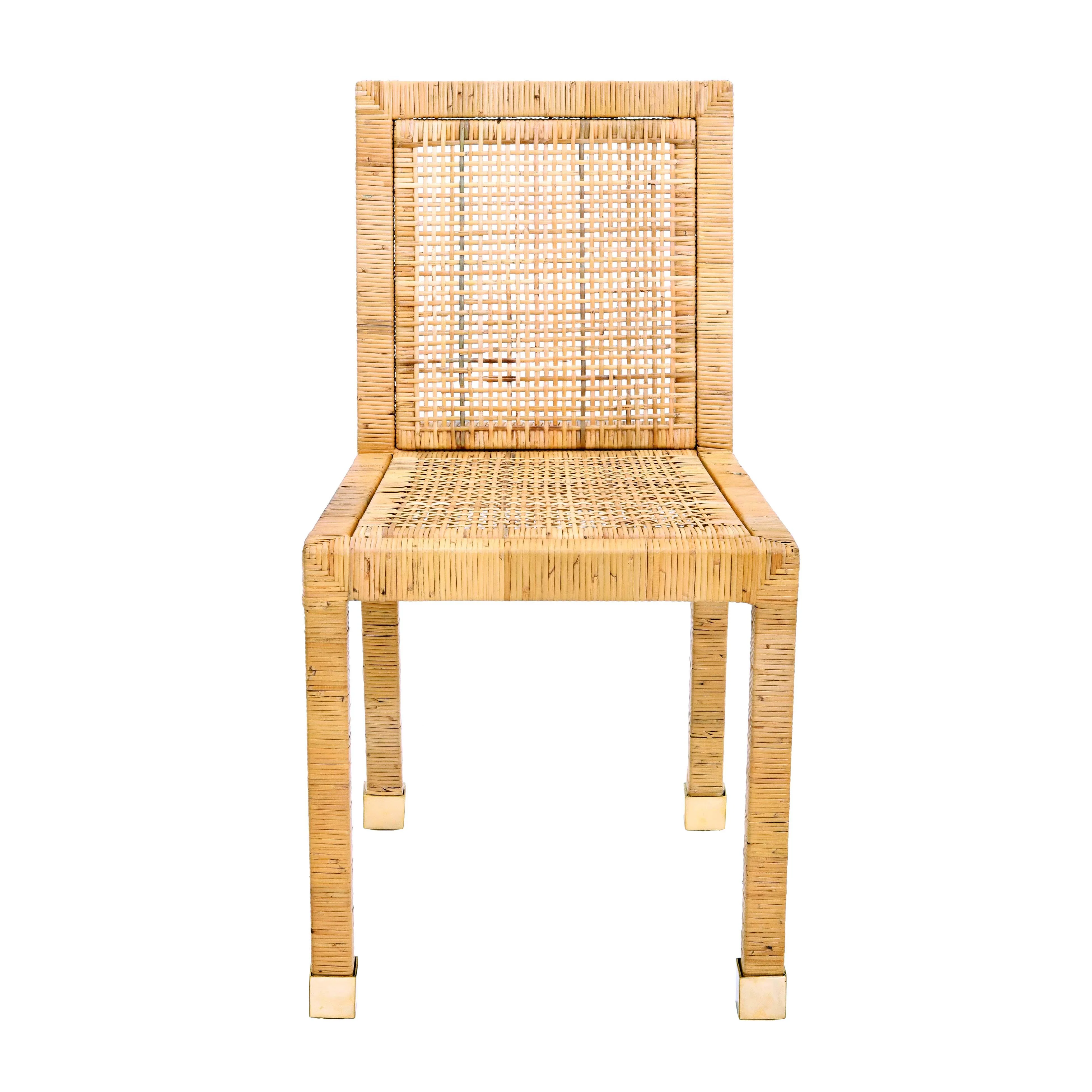 Amara Rattan Performance Fabric Dining Chair - Image 5