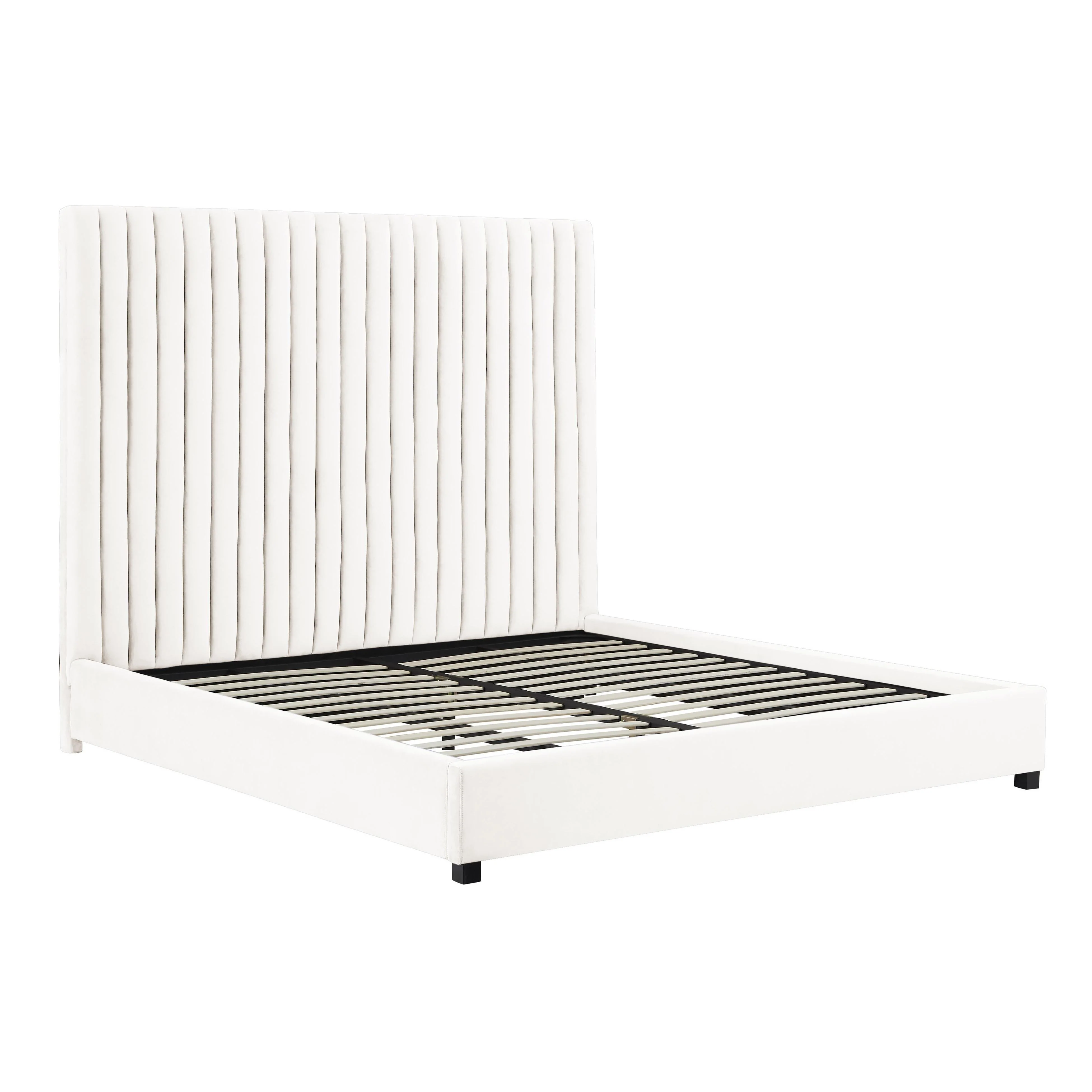Arabelle White Velvet Bed in King - Image 4