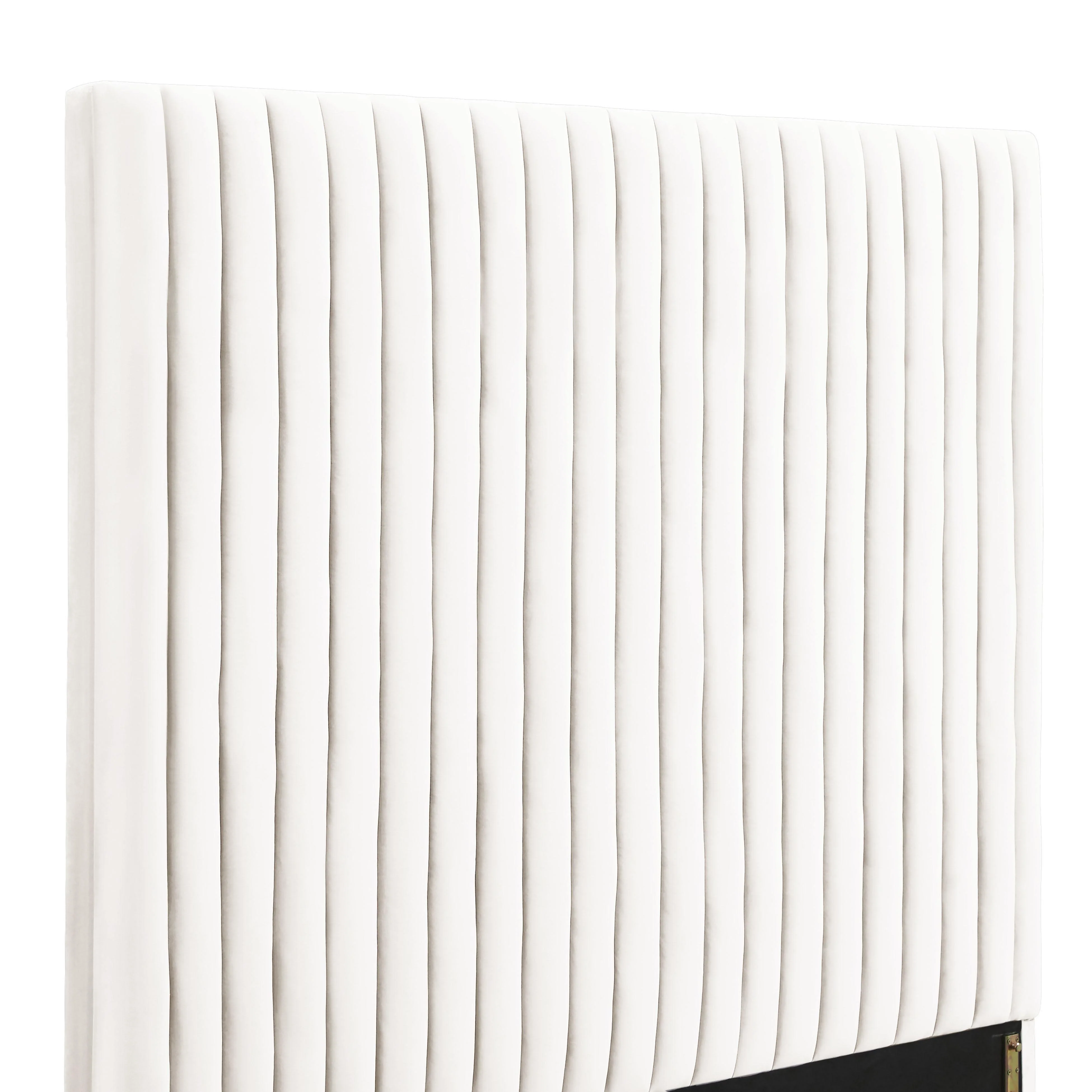 Arabelle White Velvet Bed in King - Image 5