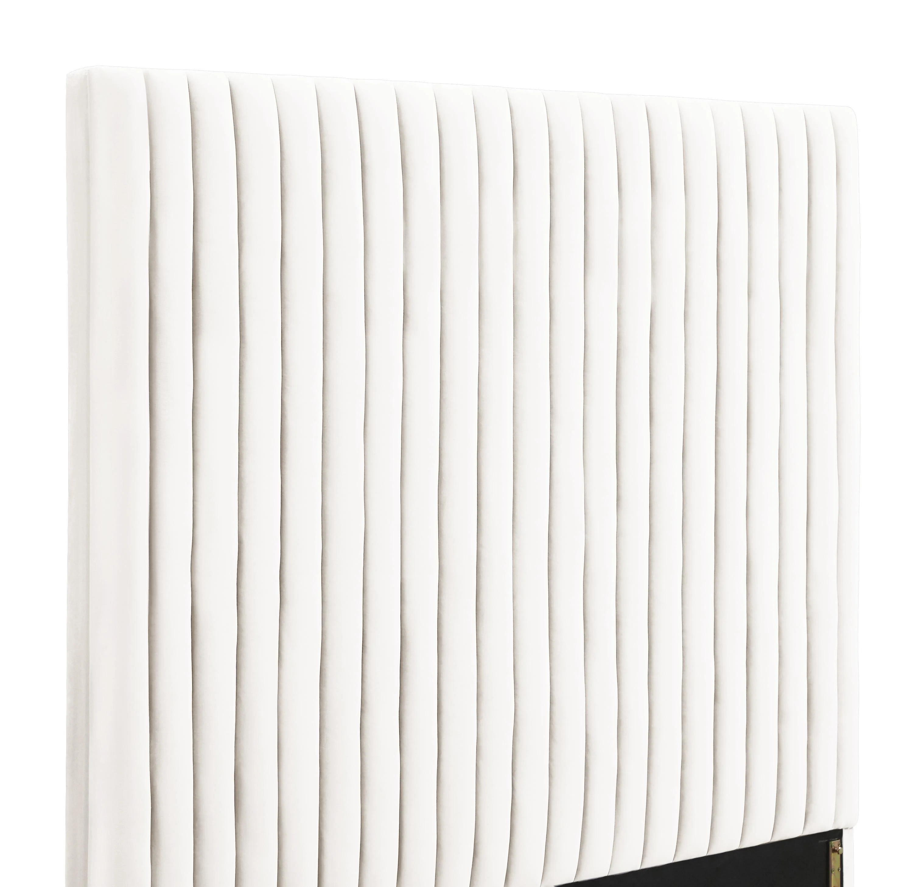 Arabelle White Velvet Bed in Queen - Image 5