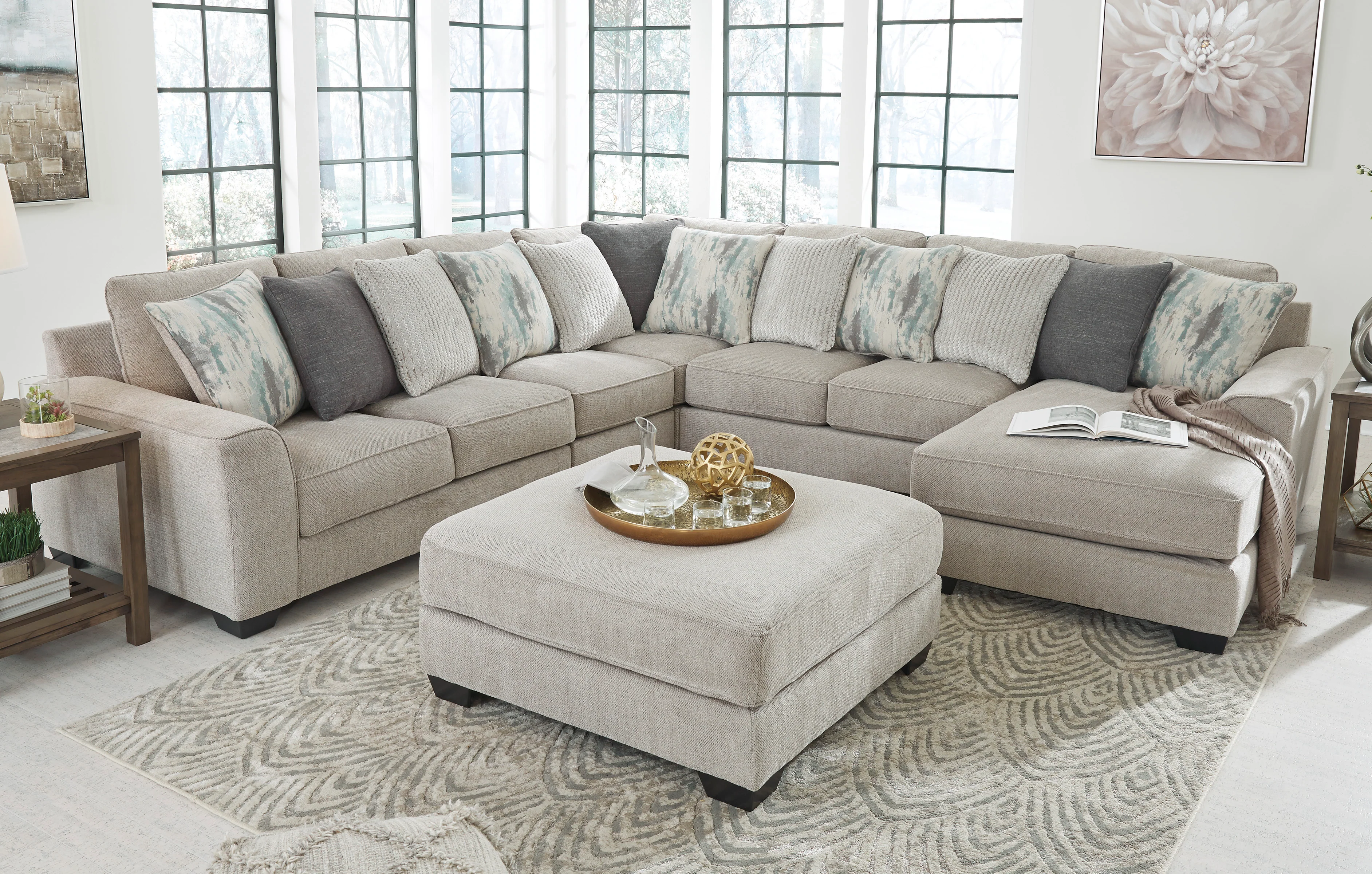 Ardsley 5-Piece Sectional with Chaise with Free Tulen Recliner - Image 9