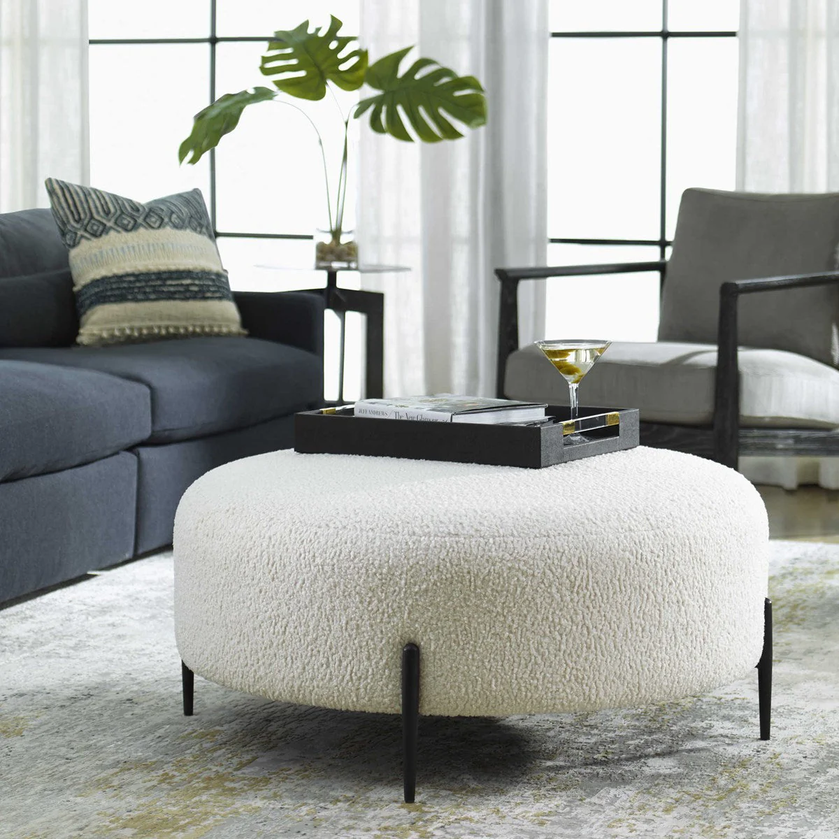 Arles Large Ottoman, Black - Image 2