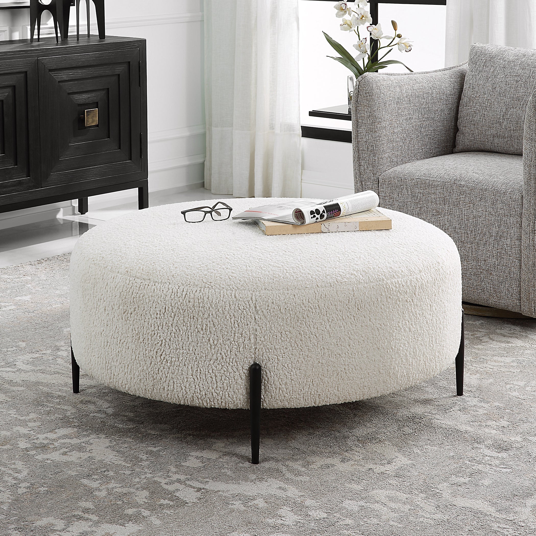 Arles Large Ottoman, Black - Image 6