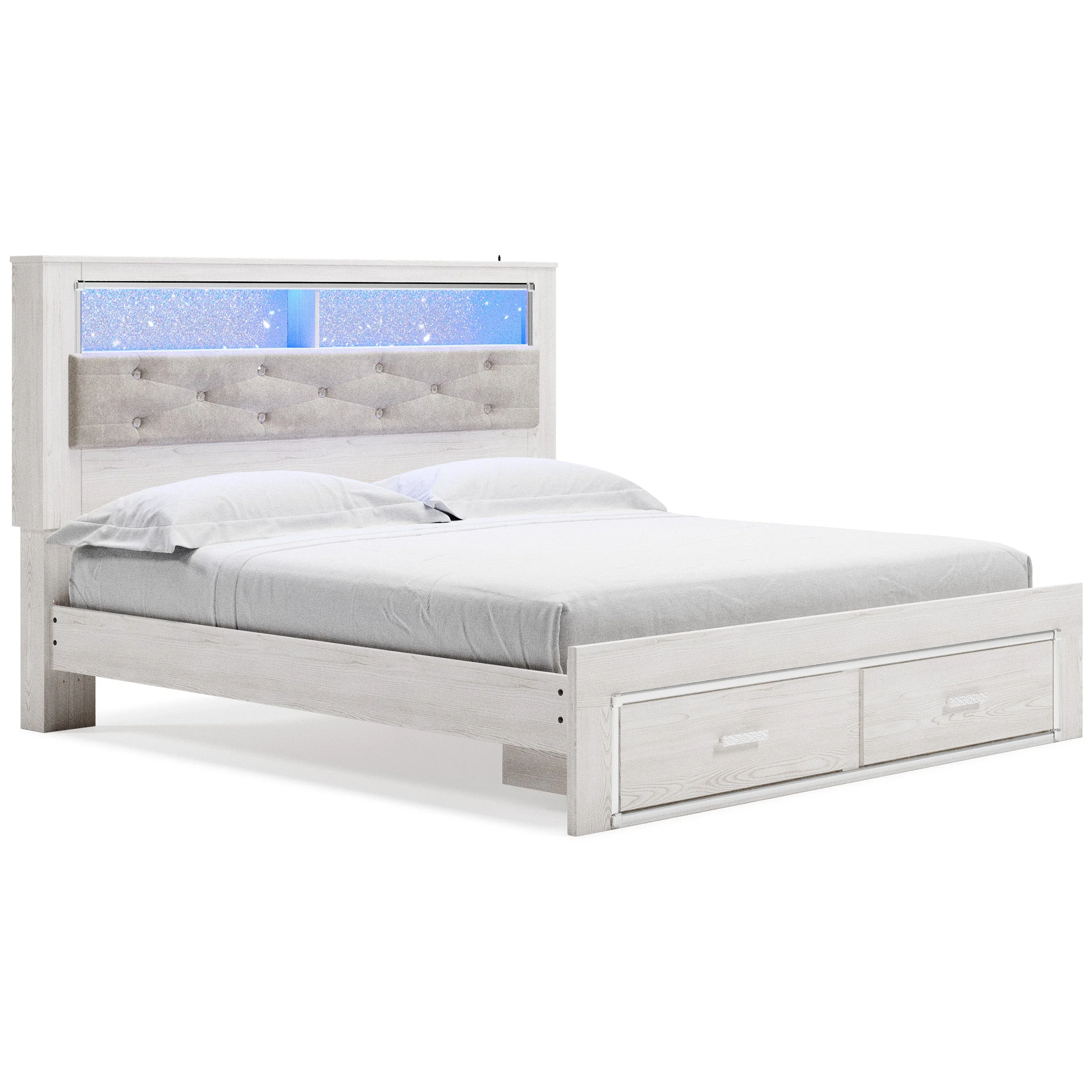 Ashley Homestore | Altyra - King Upholstered Bookcase Bed with Storage - Image 10