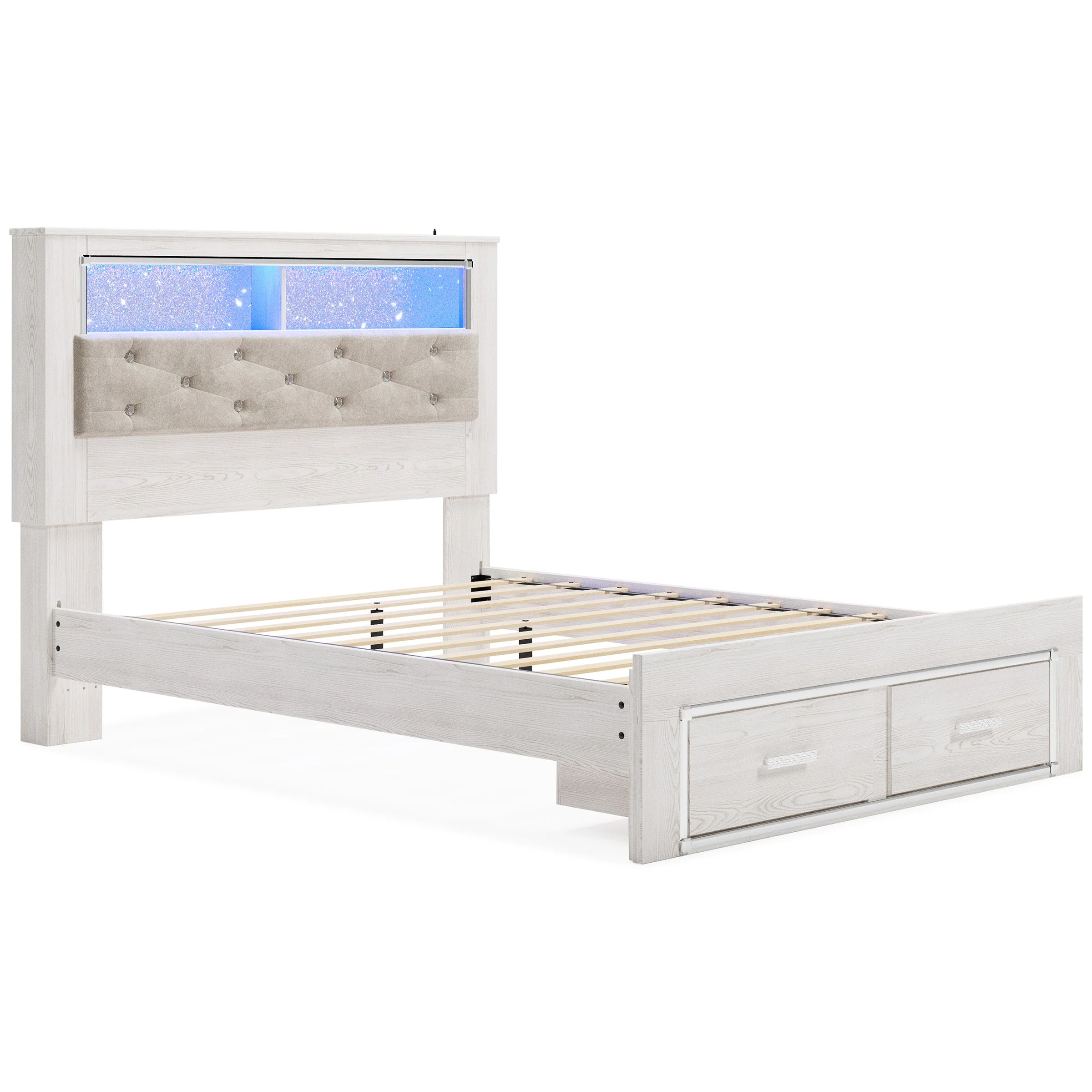 Ashley Homestore | Altyra - Queen Upholstered Bookcase Bed with Storage - Image 12