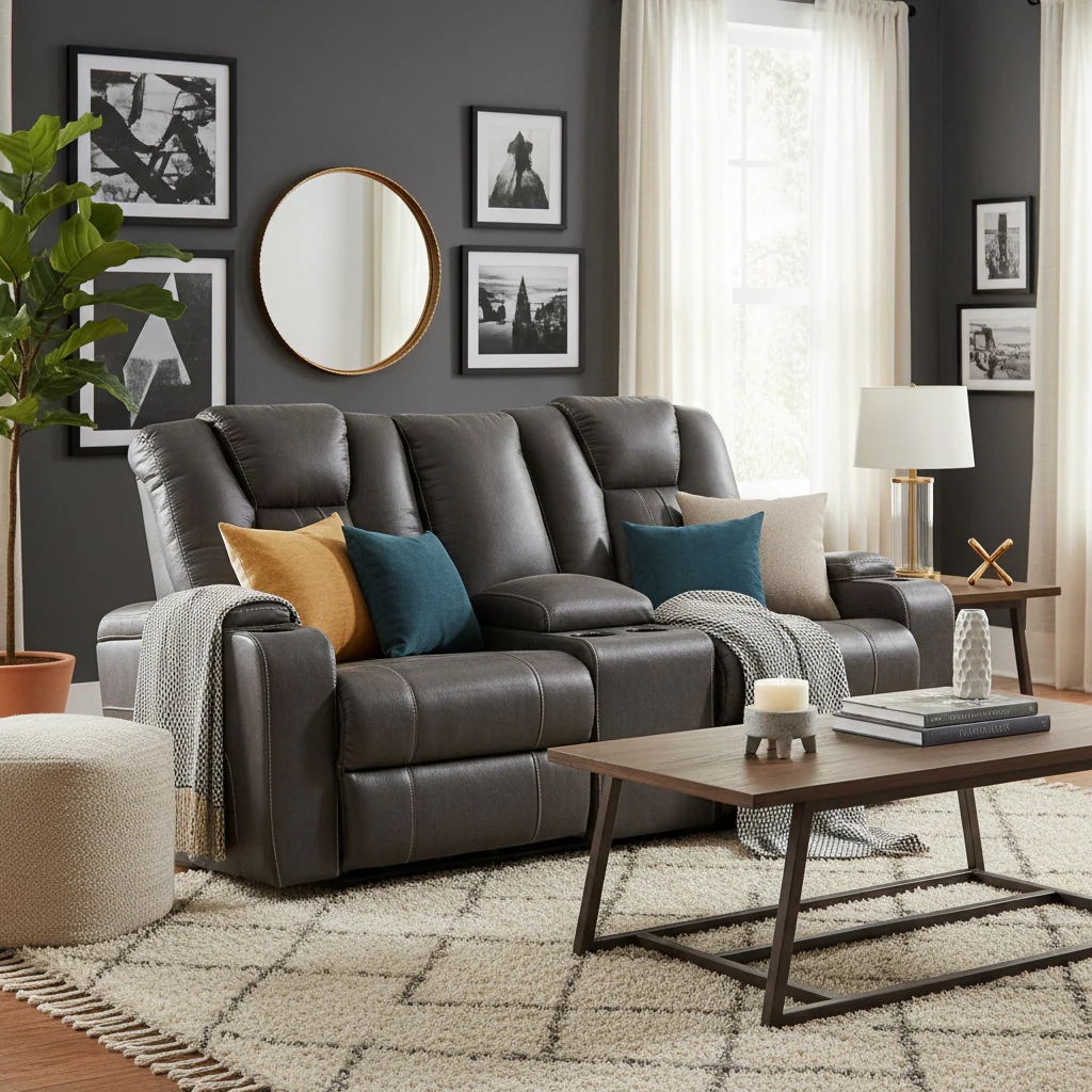 Ashley Homestore | Batavia Pier Glider REC Loveseat w/Console