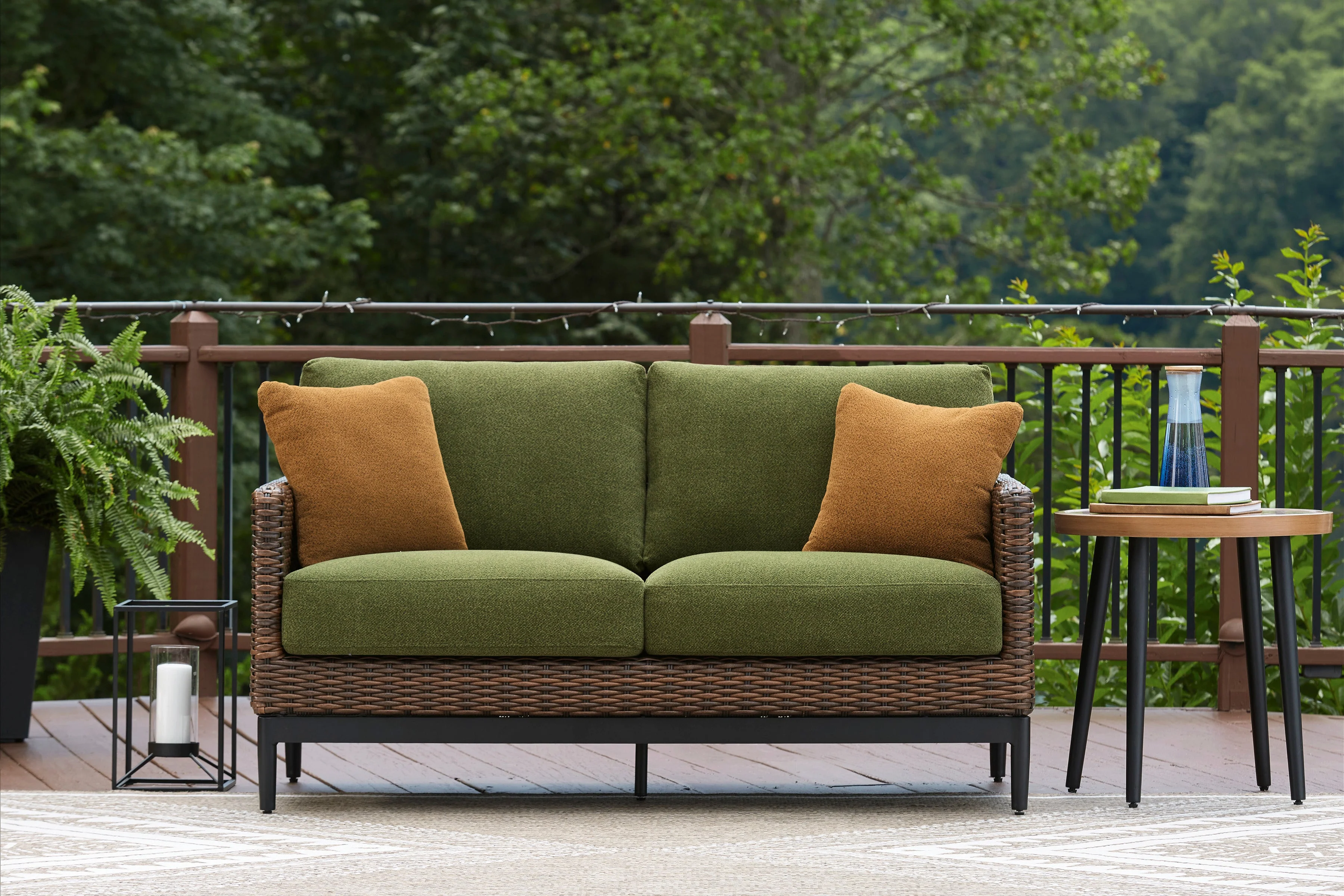 Ashley Homestore | Horizon Hall Outdoor Loveseat with Cushion - Image 2