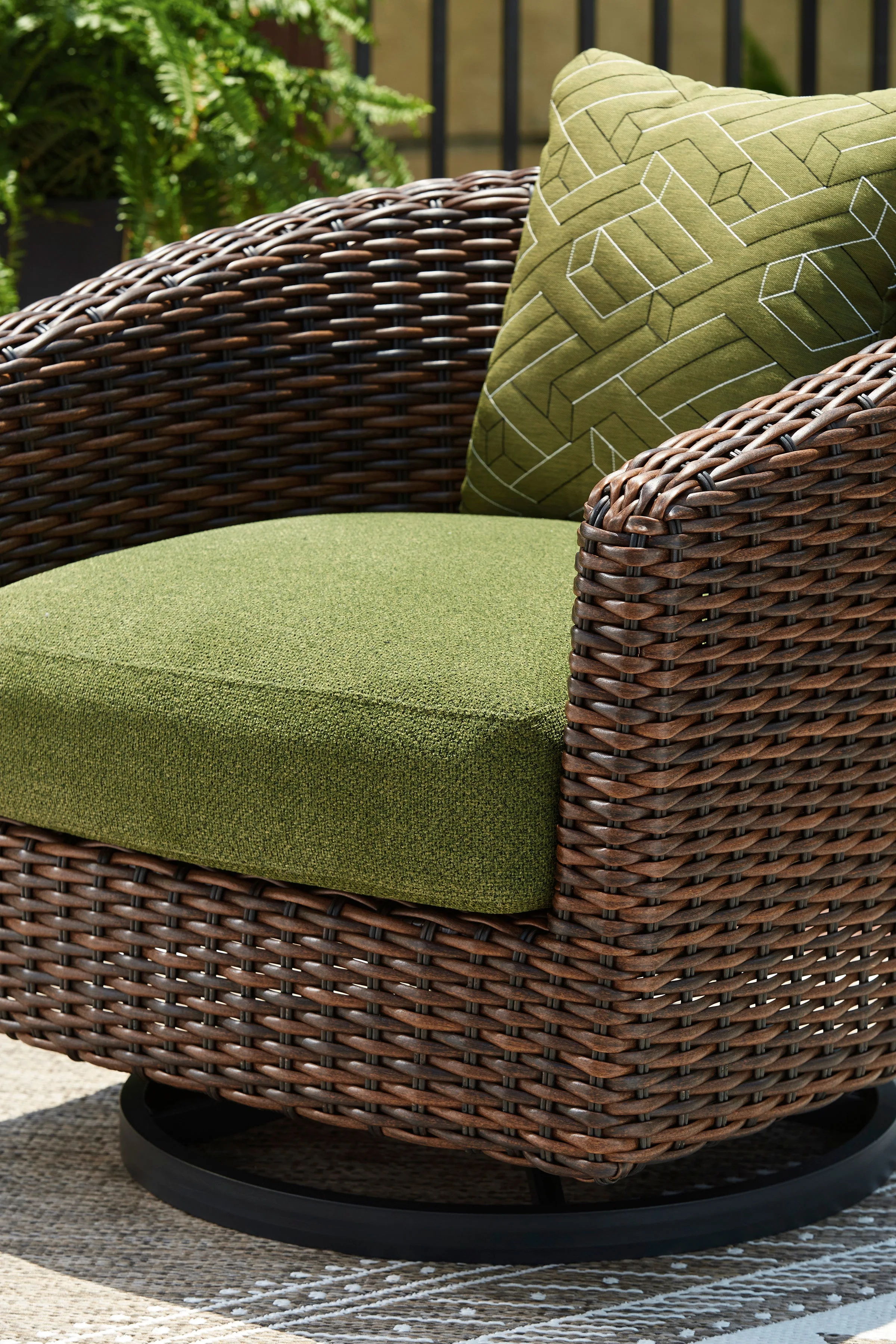Ashley Homestore | Horizon Hall Outdoor Swivel Lounge Chair with Cushion - Image 3