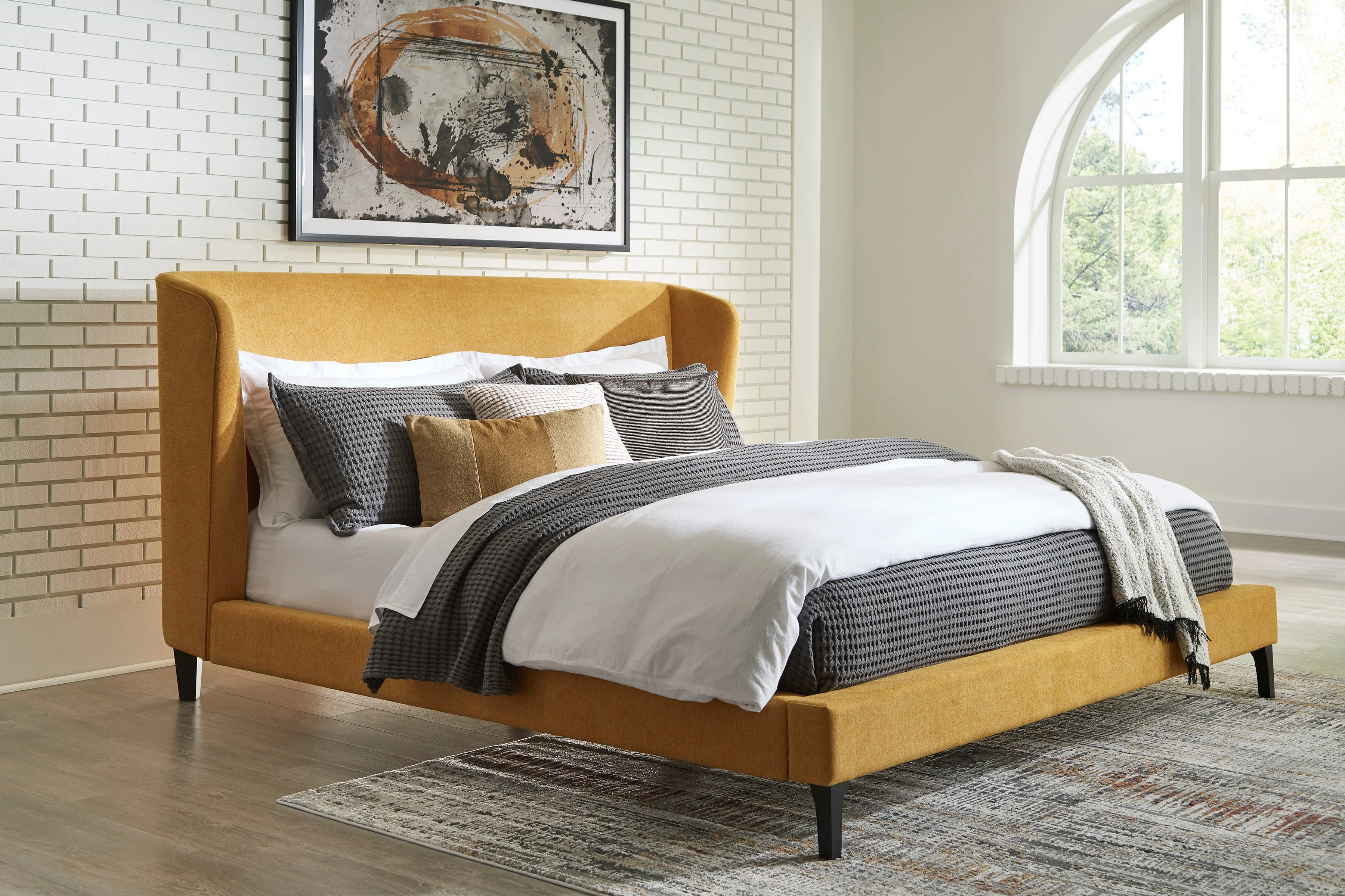 Ashley Homestore | Maloken California King Upholstered Bed with Roll Slats - Image 2