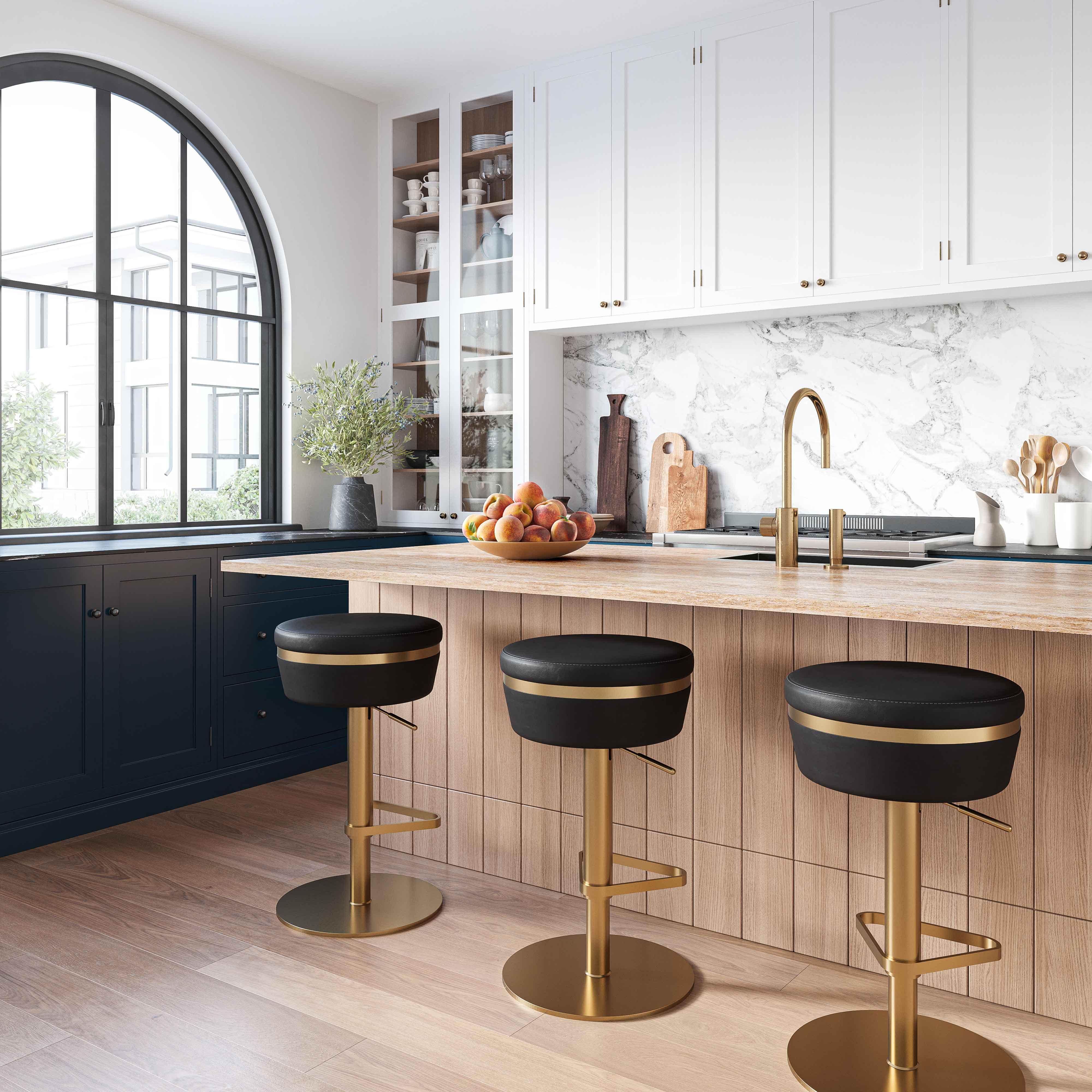 Astro Black and Gold Adjustable Stool - Image 2