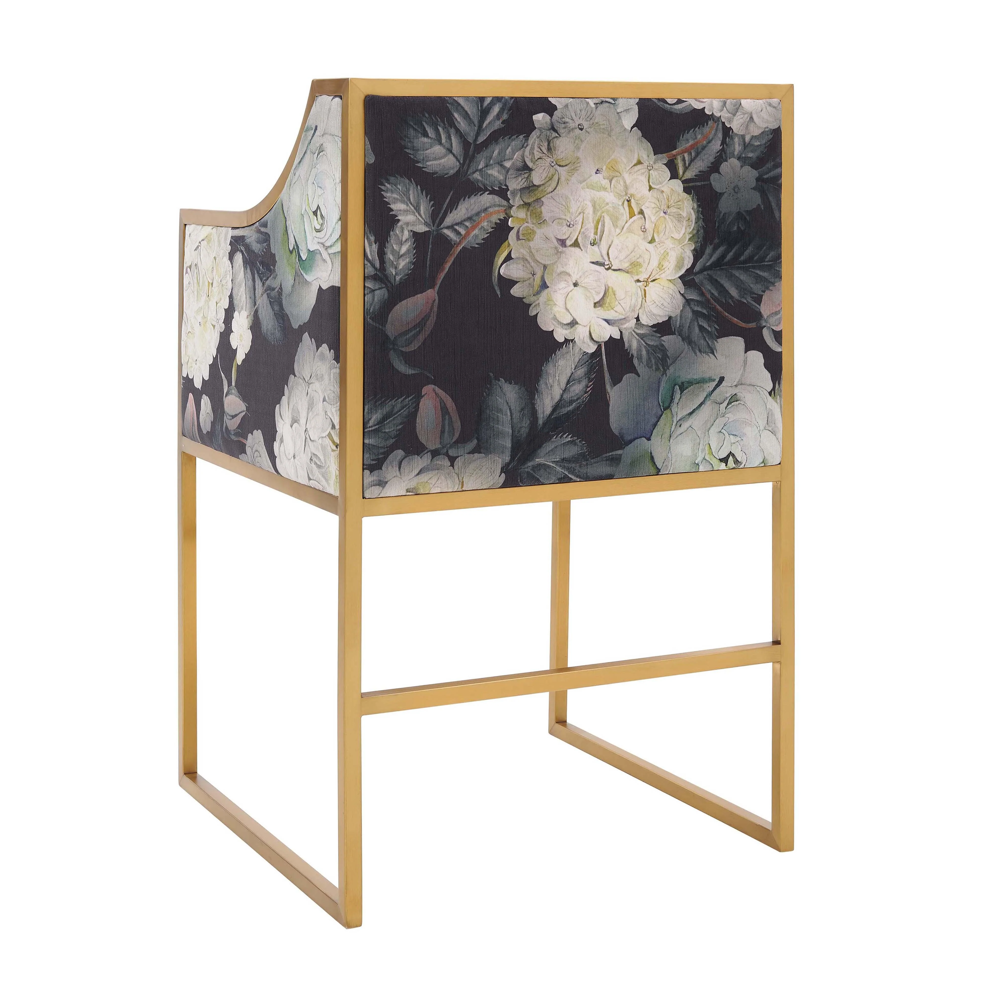 Atara Floral Velvet Gold Chair - Image 6