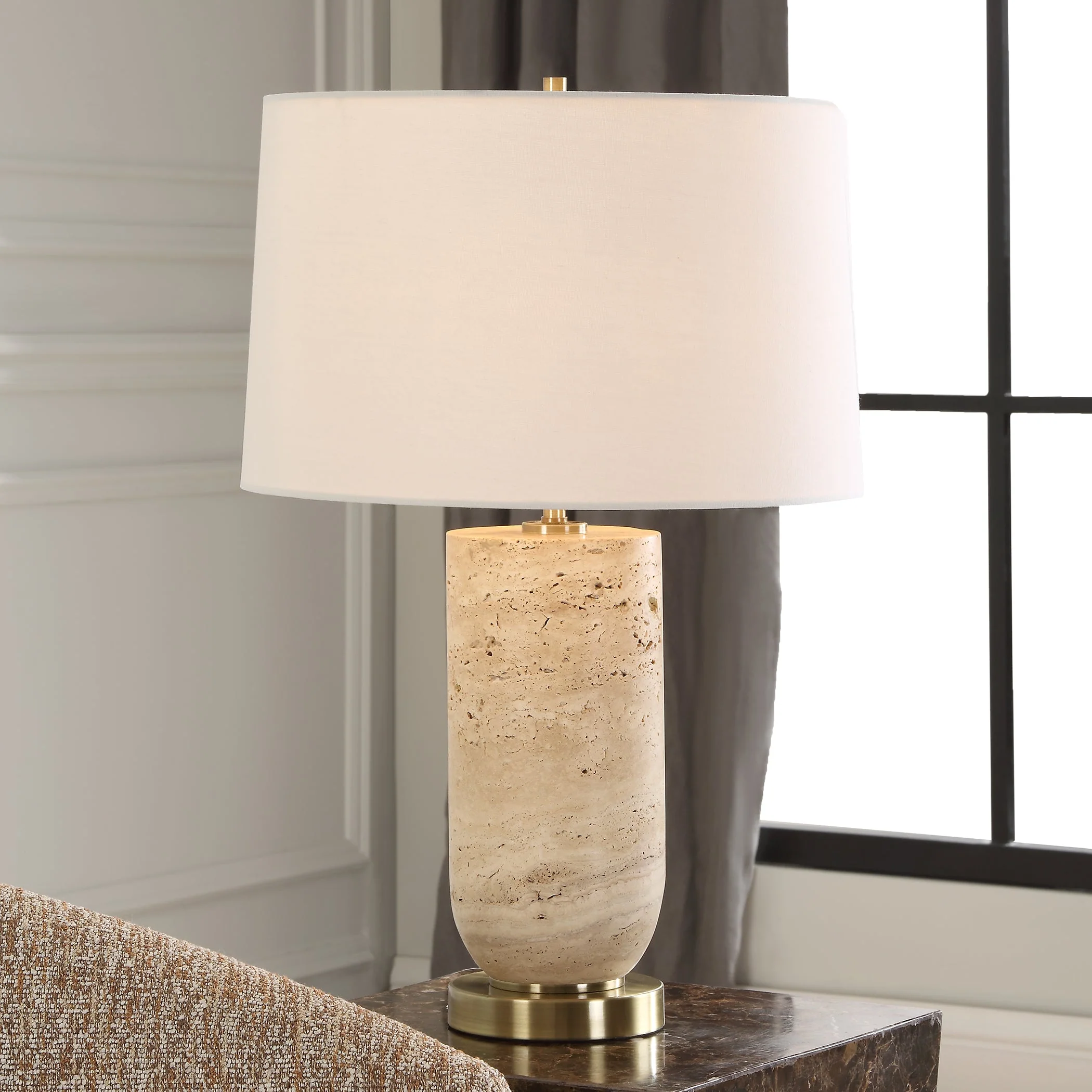 Aubrey Travertine Table Lamp - Image 2