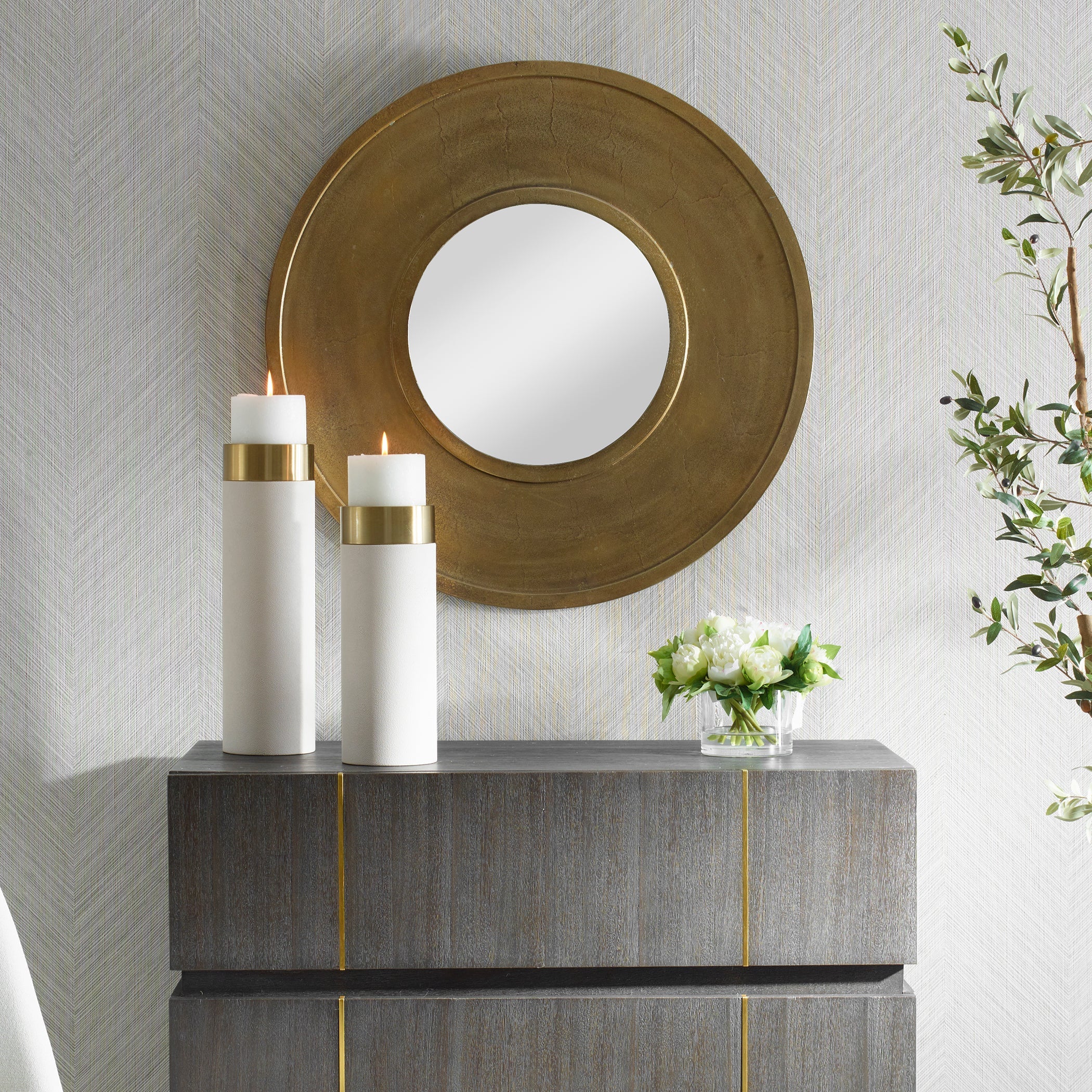 Axel Round Brass Mirror - Image 2