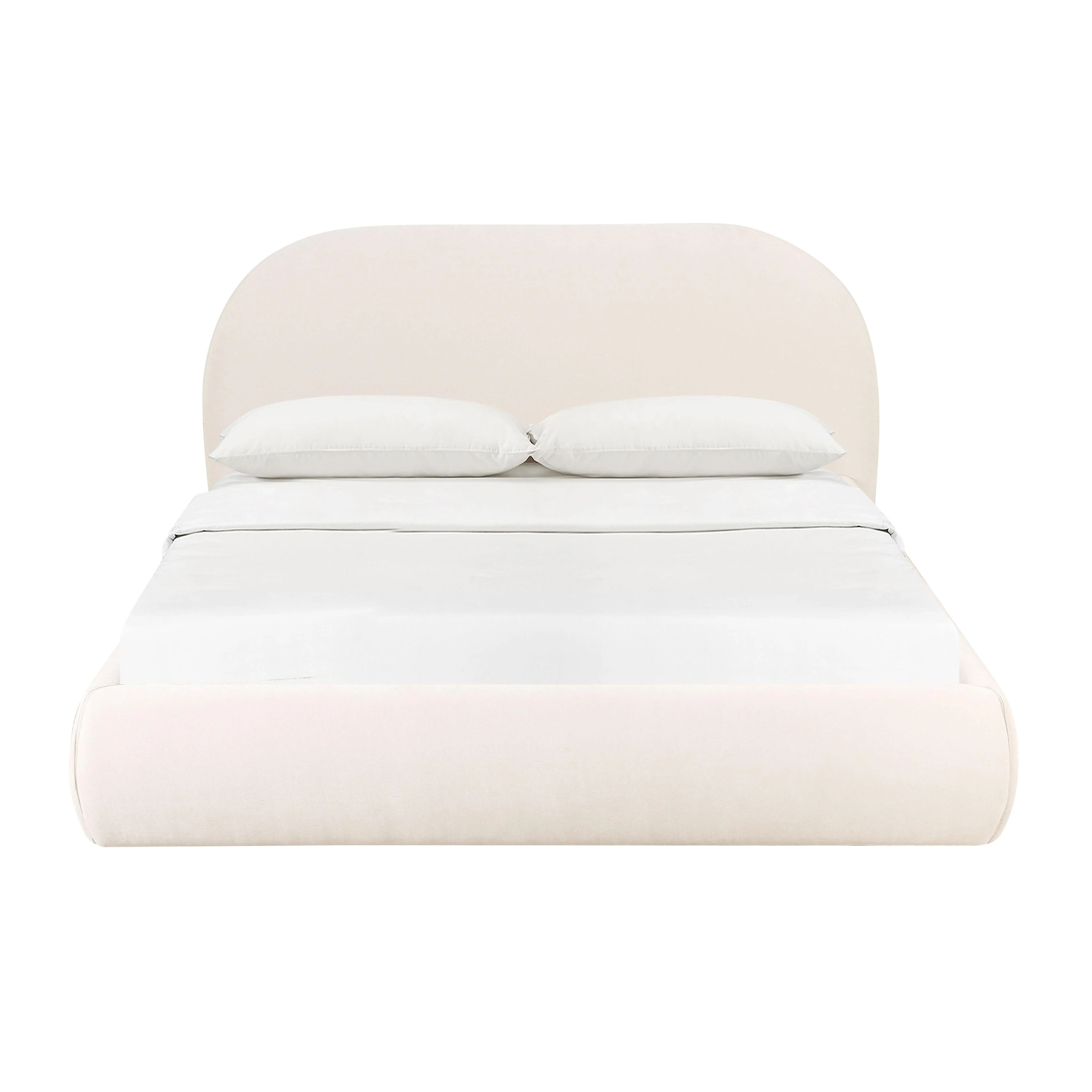 Bara Cream Textured Velvet King Bed - Image 3