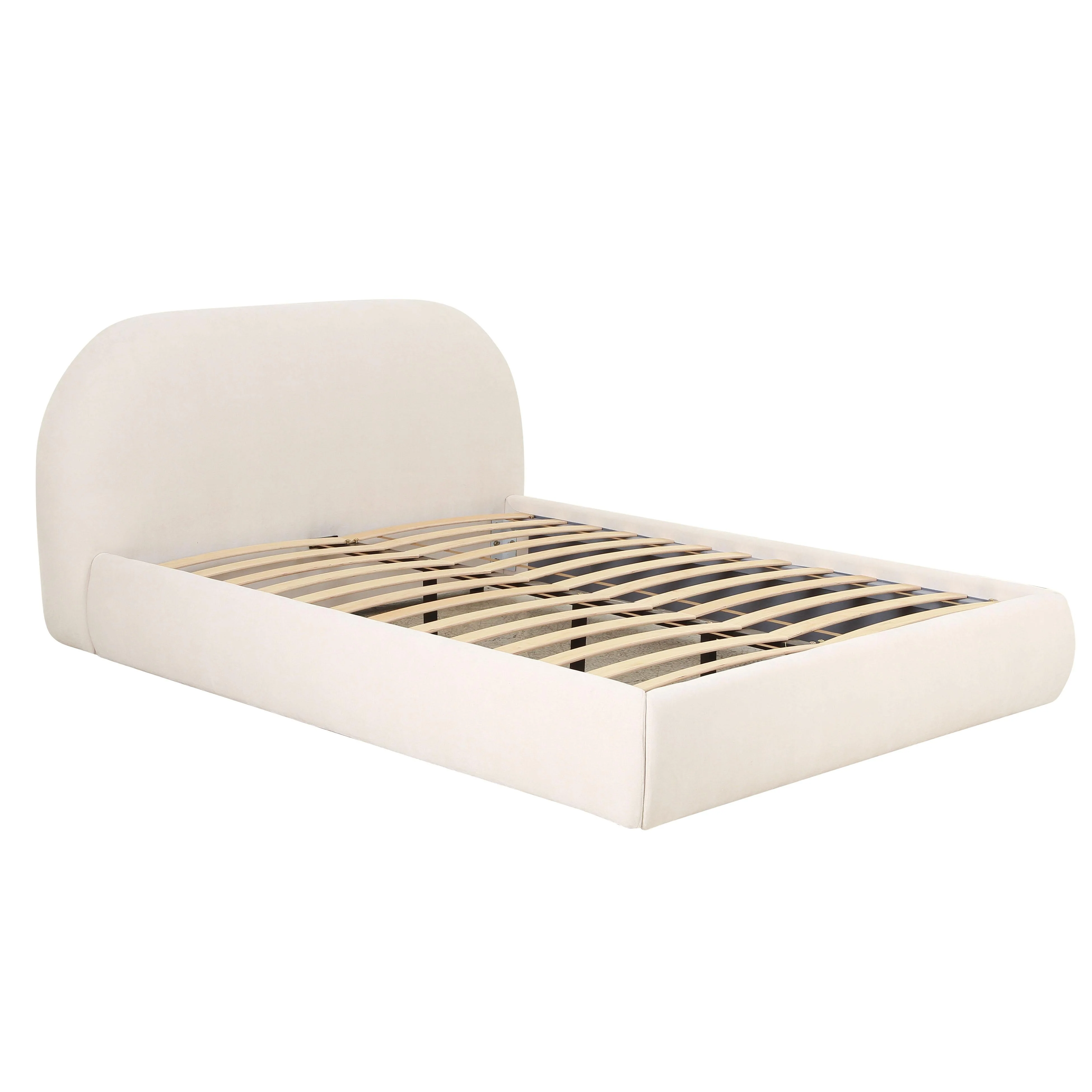 Bara Cream Textured Velvet King Bed - Image 5