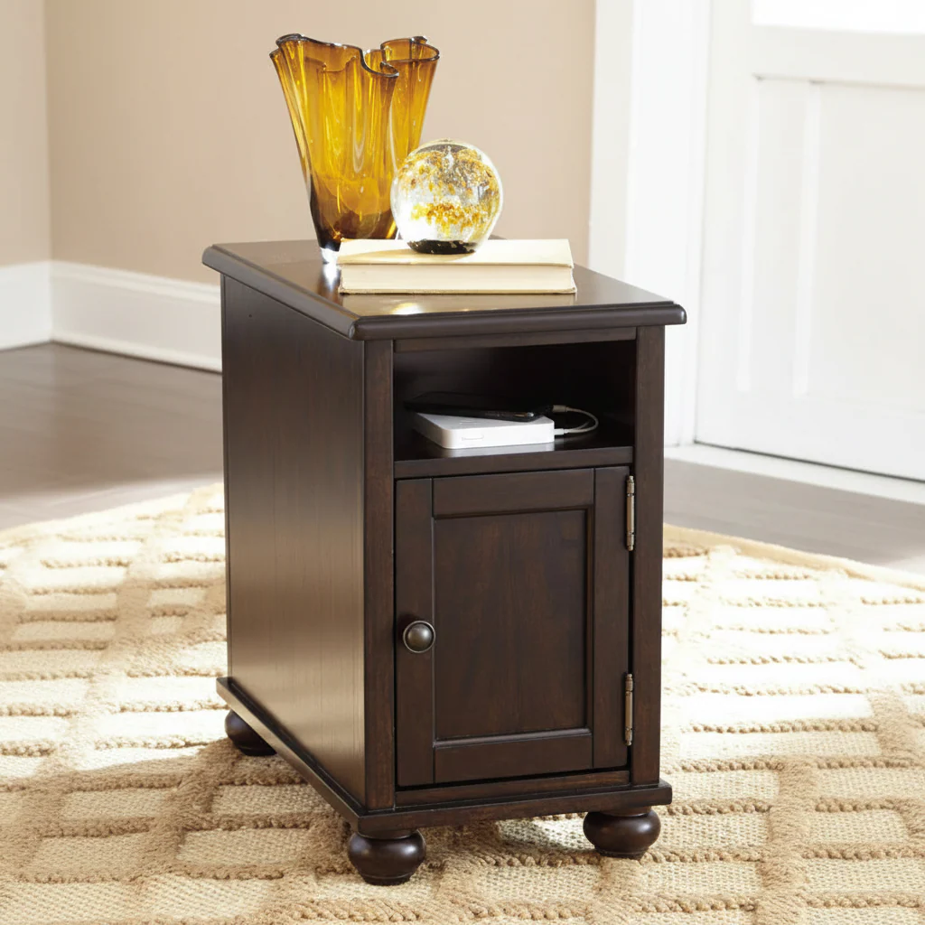 Barilanni Chairside End Table with USB Ports & Outlets