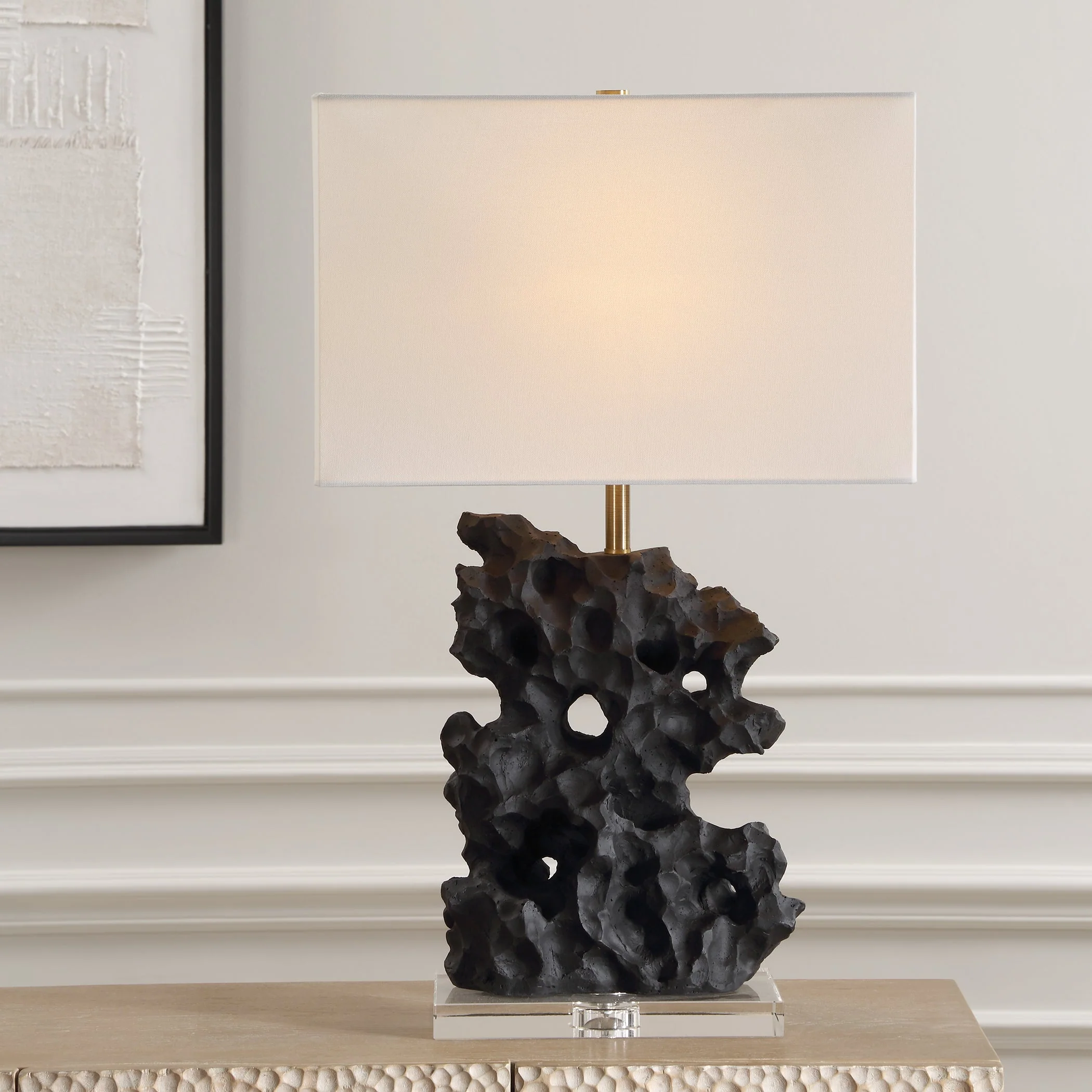 Basalt Black Stone Table Lamp - Image 6