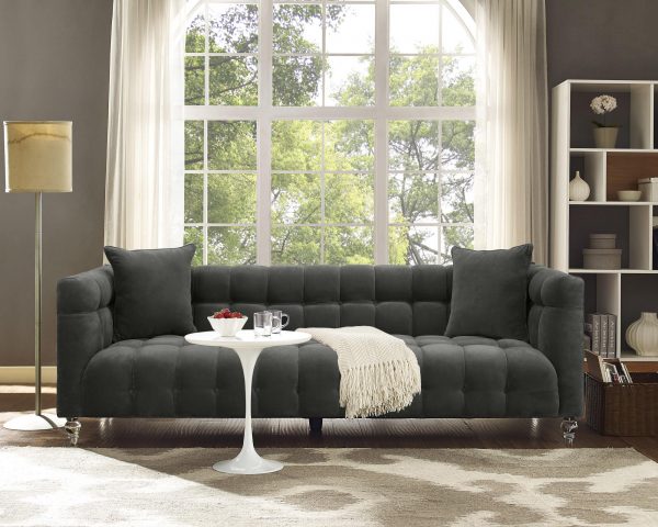 Bea Grey Velvet Sofa - Image 2