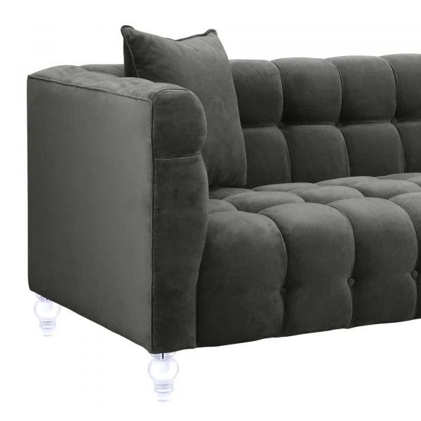 Bea Grey Velvet Sofa - Image 4