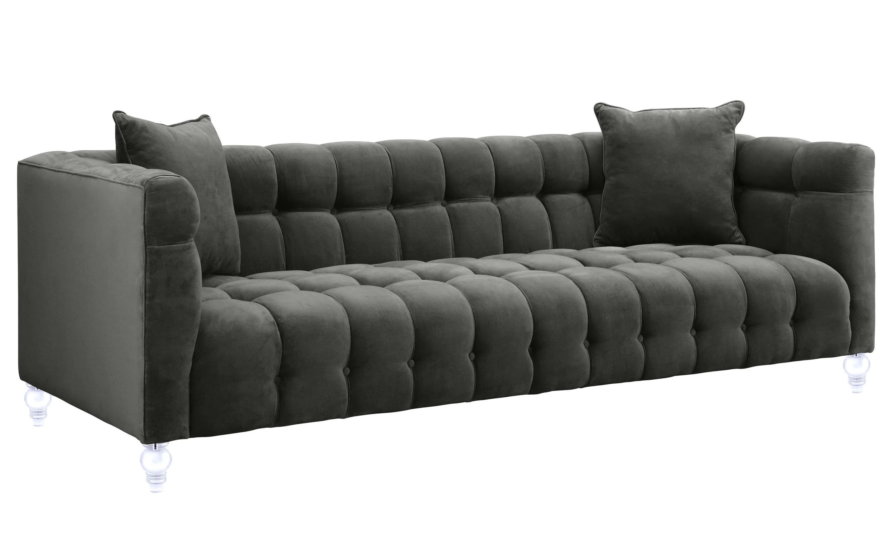 Bea Grey Velvet Sofa - Image 7