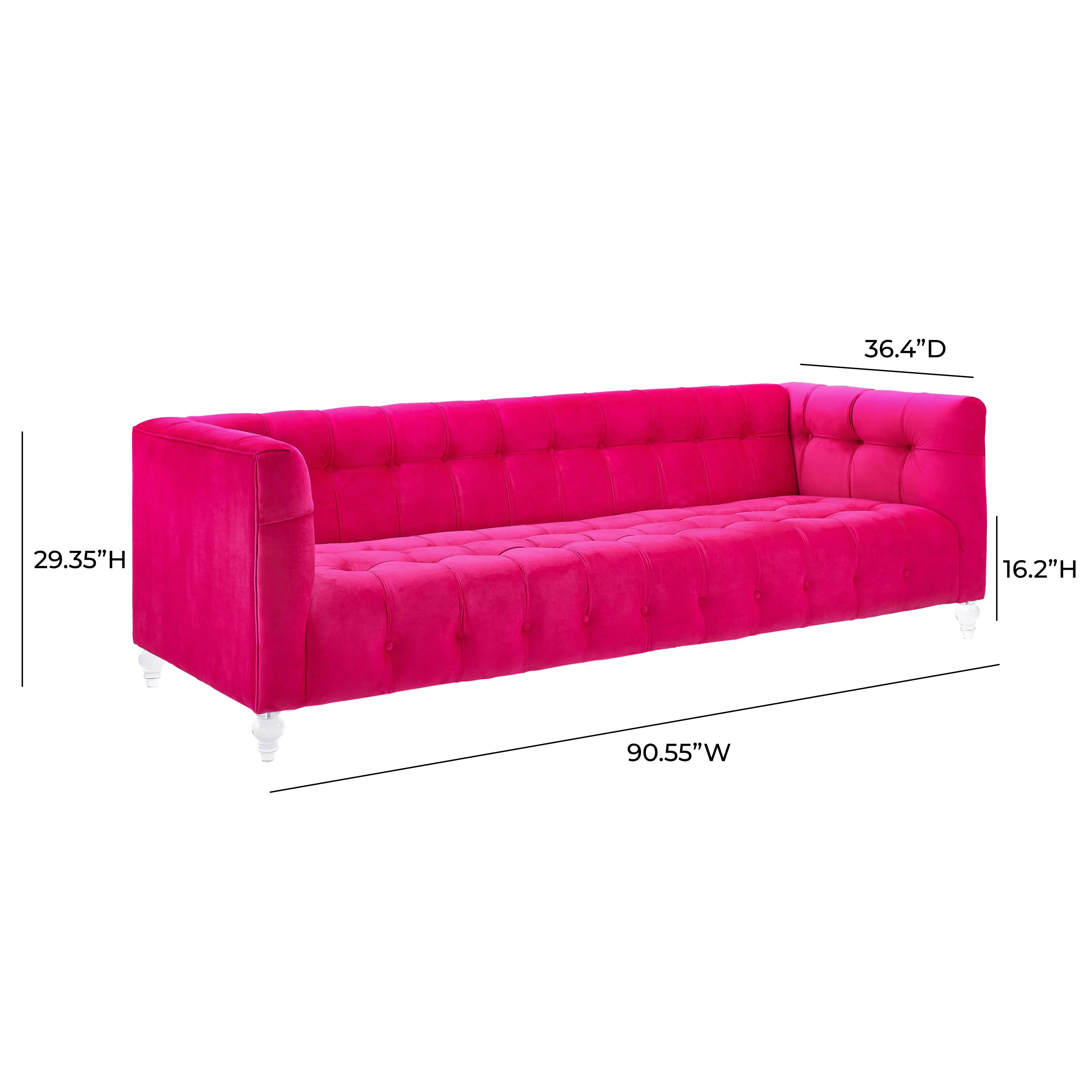 Bea Pink Velvet Sofa - Image 11