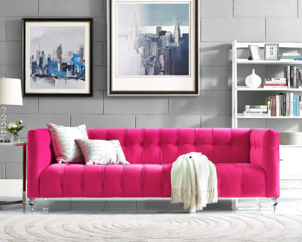 Bea Pink Velvet Sofa - Image 5
