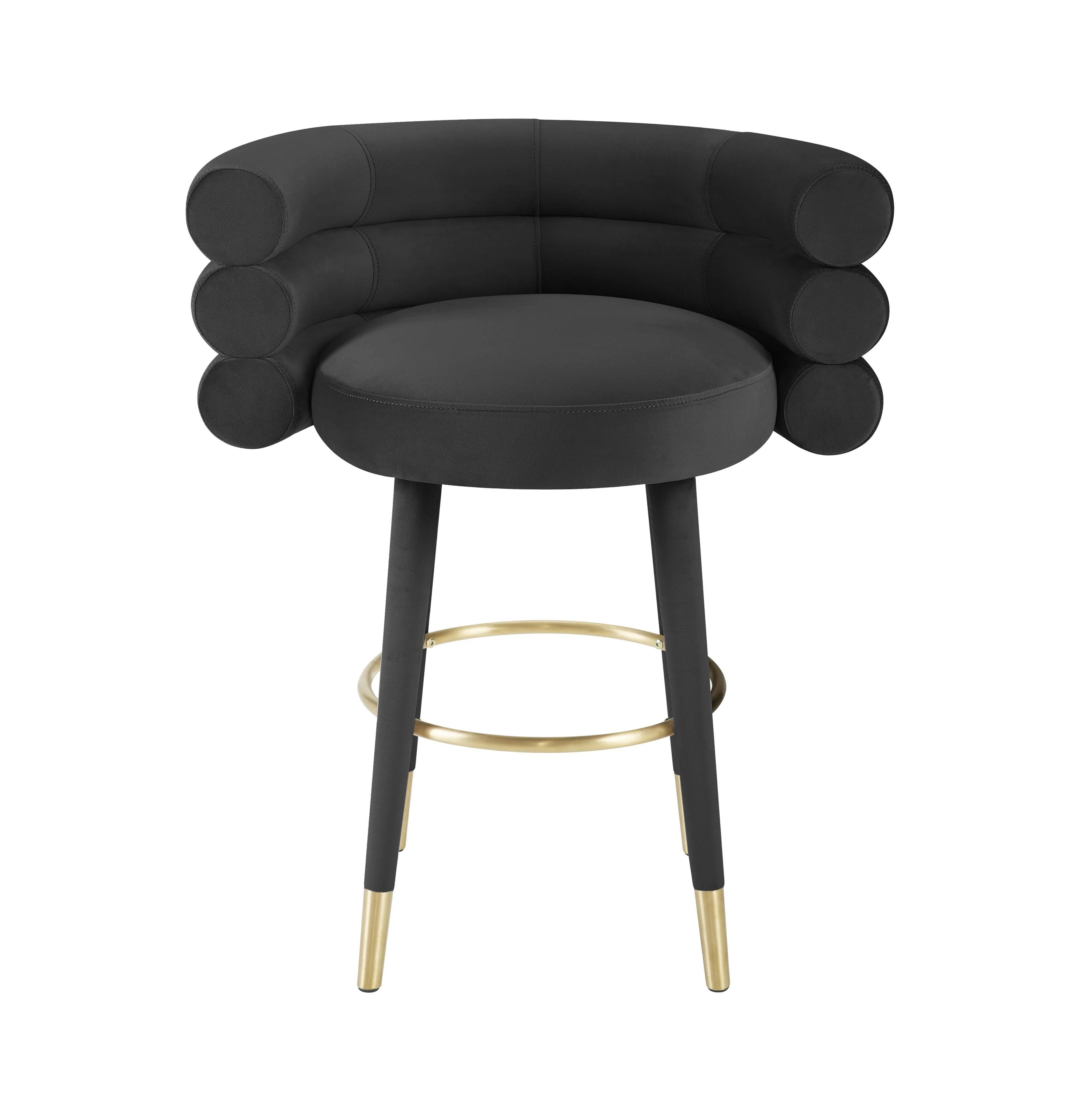 Betty Black Velvet Counter Stool - Image 5