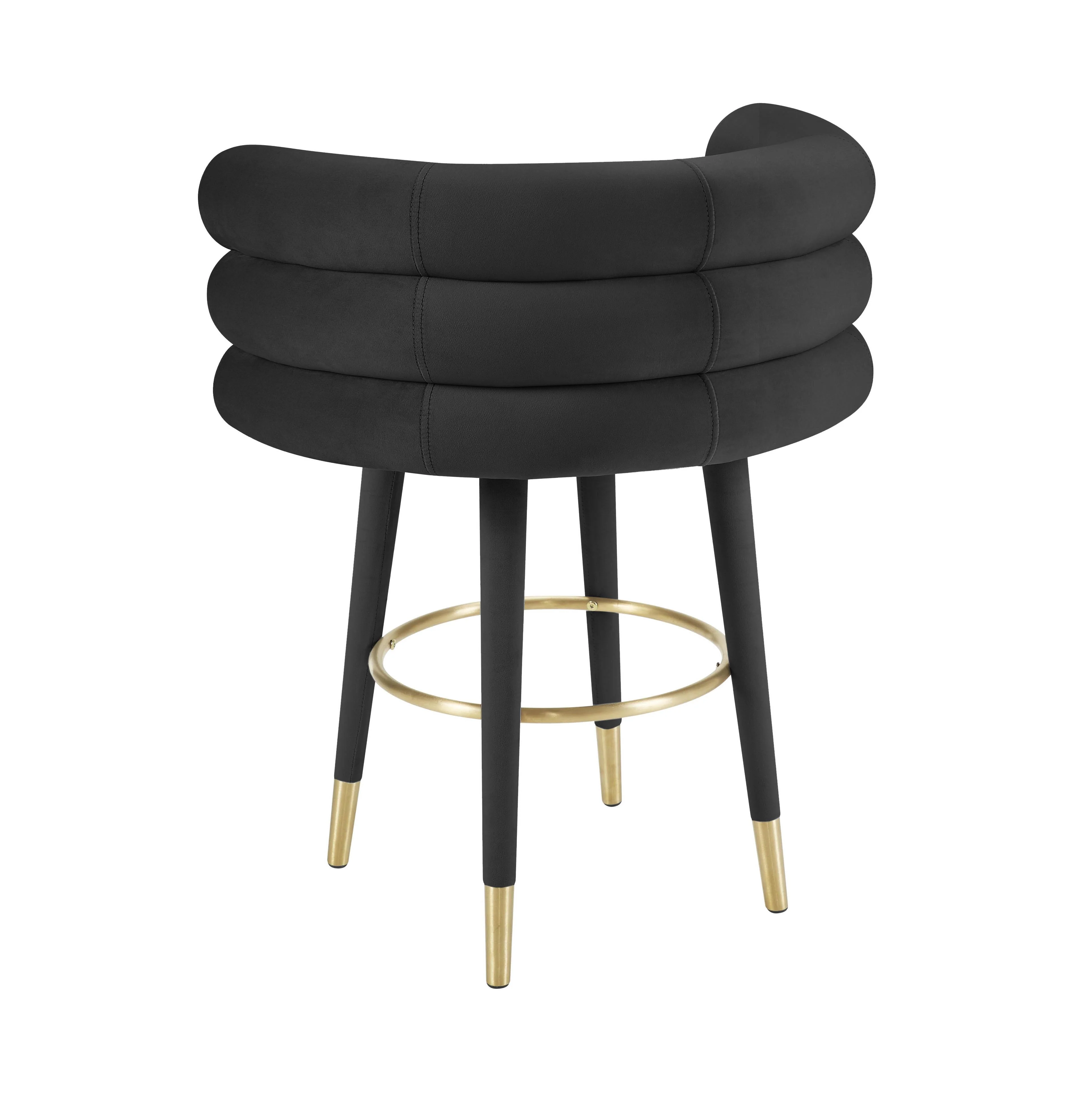 Betty Black Velvet Counter Stool - Image 6