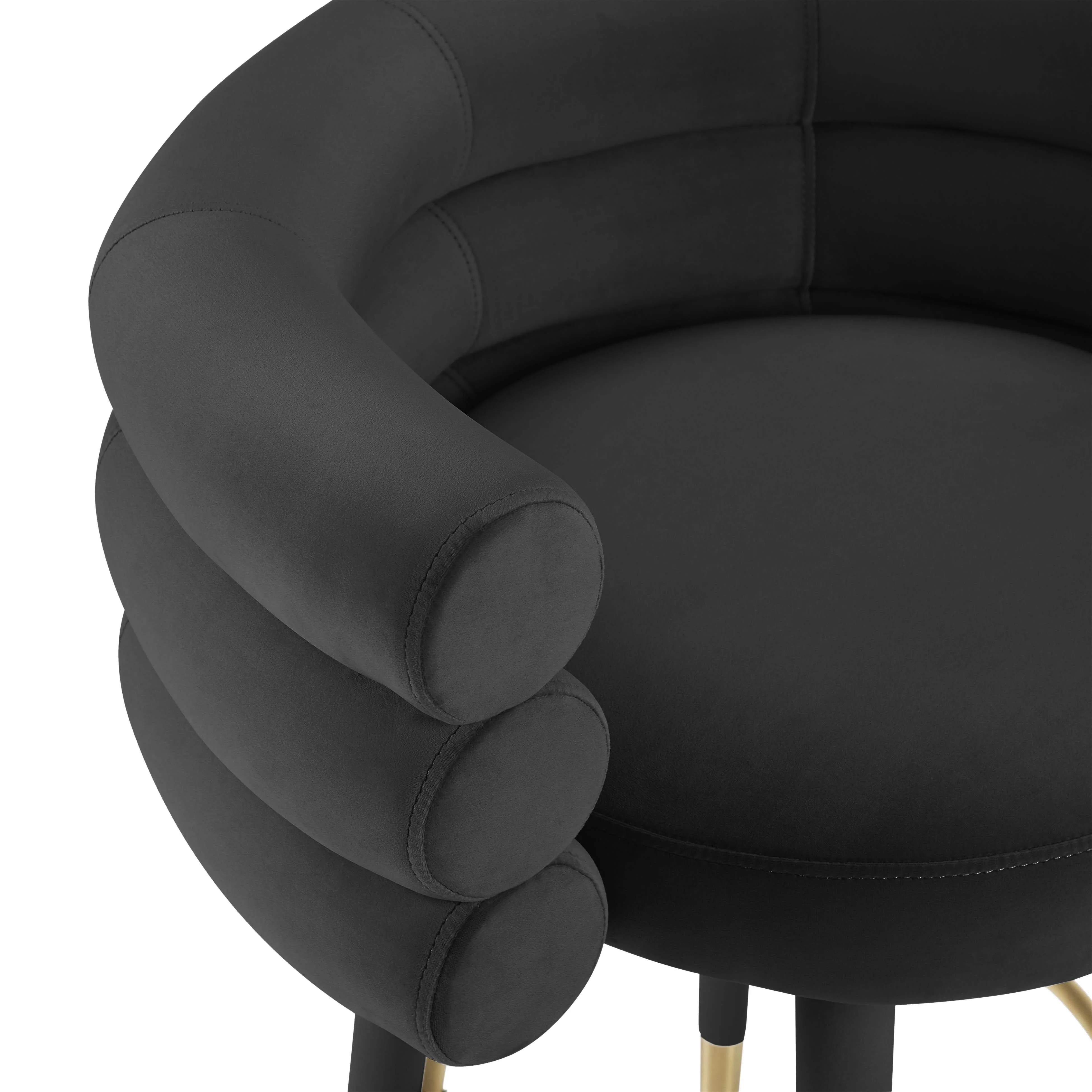 Betty Black Velvet Counter Stool - Image 7
