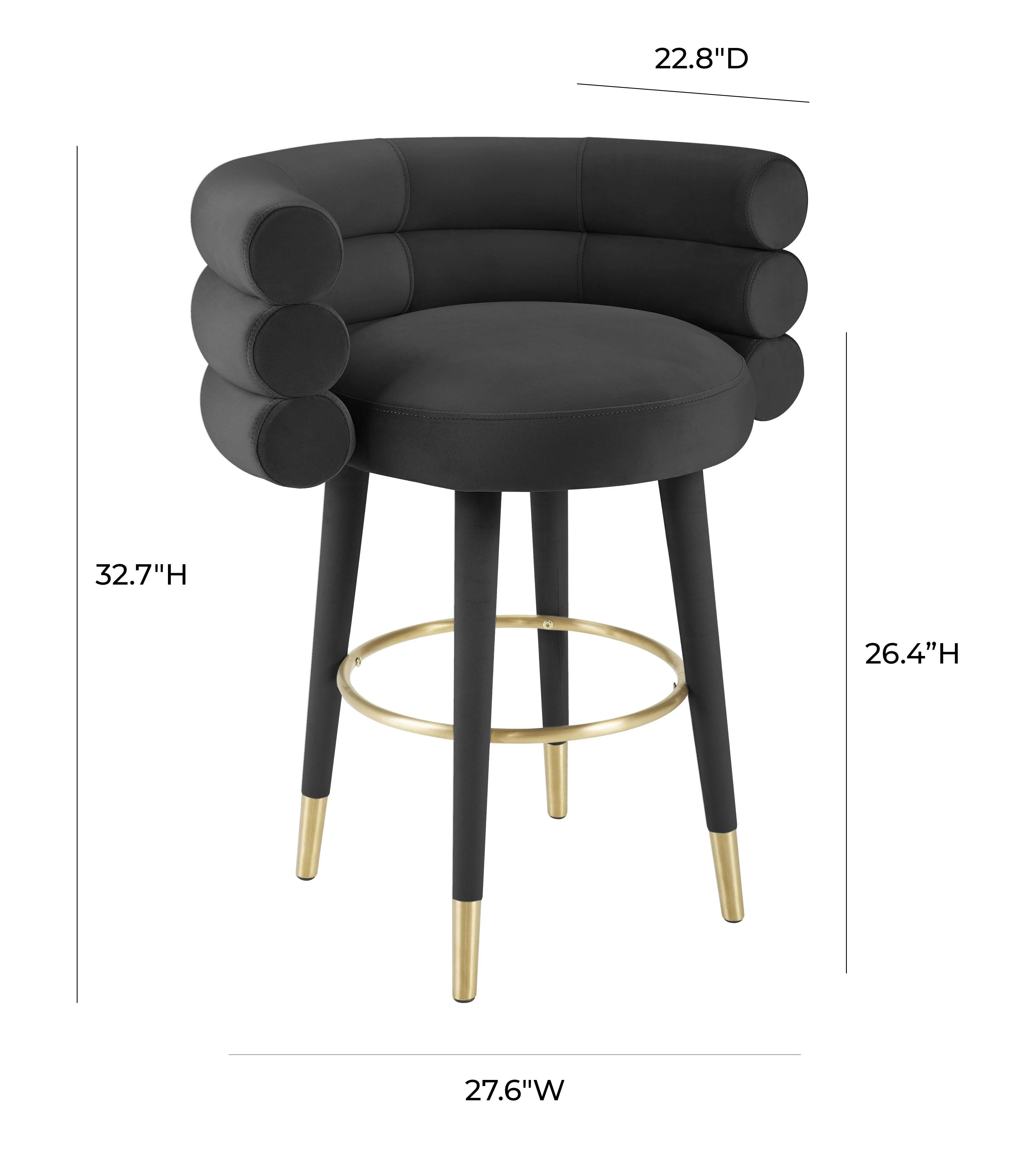 Betty Black Velvet Counter Stool - Image 8