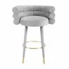 Betty Grey Velvet Barstool - Image 3
