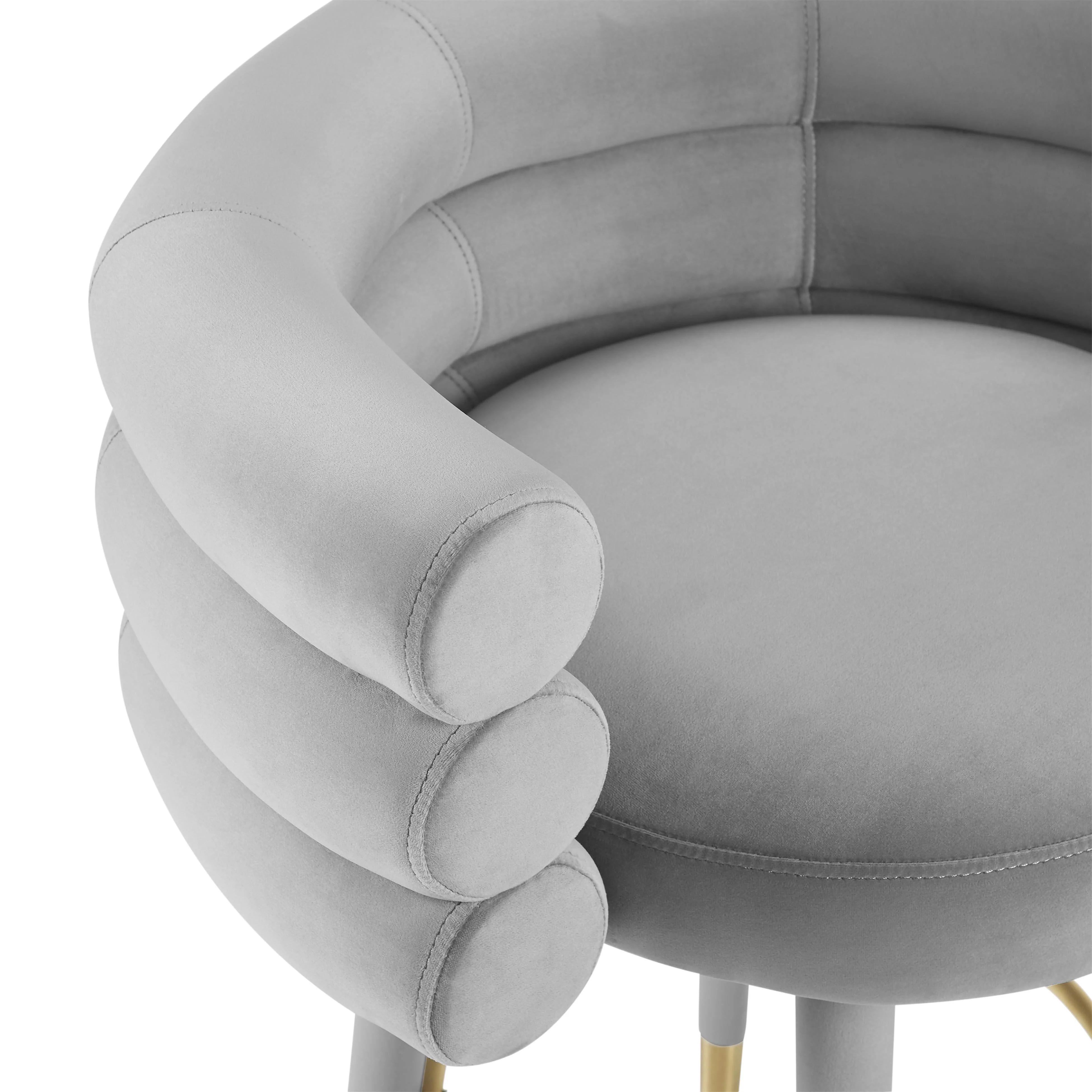 Betty Grey Velvet Counter Stool - Image 4
