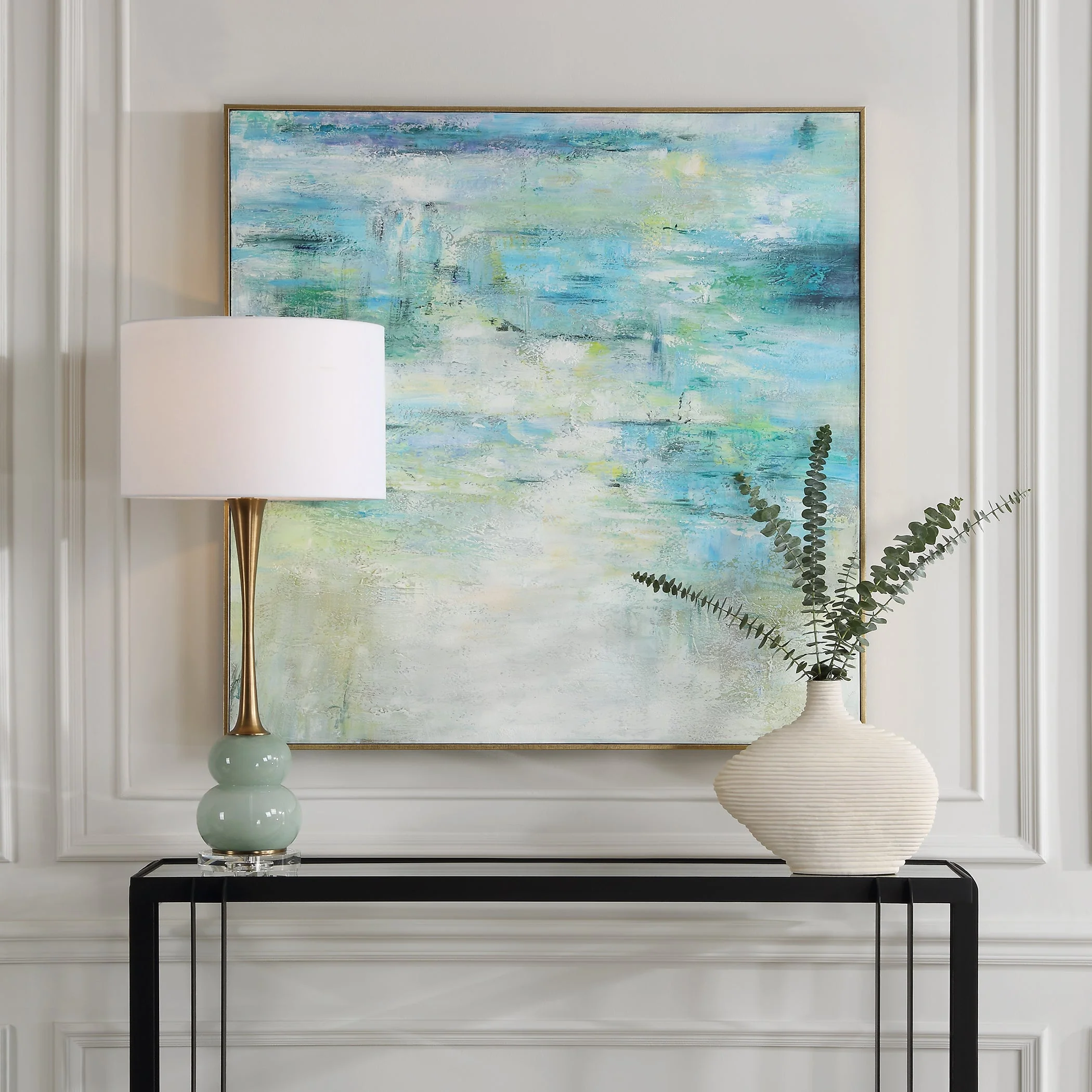 Blissful Hand Painted Abstract Art - Image 2