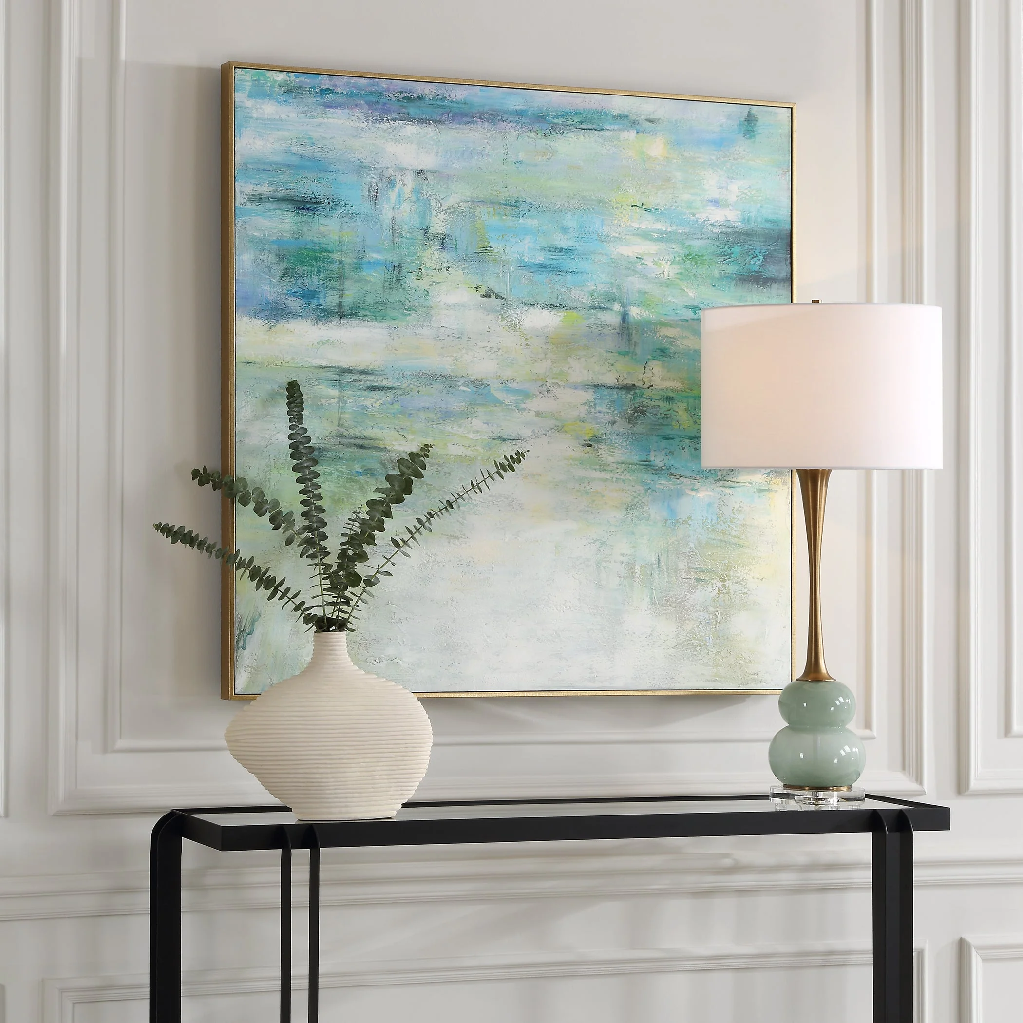 Blissful Hand Painted Abstract Art - Image 4